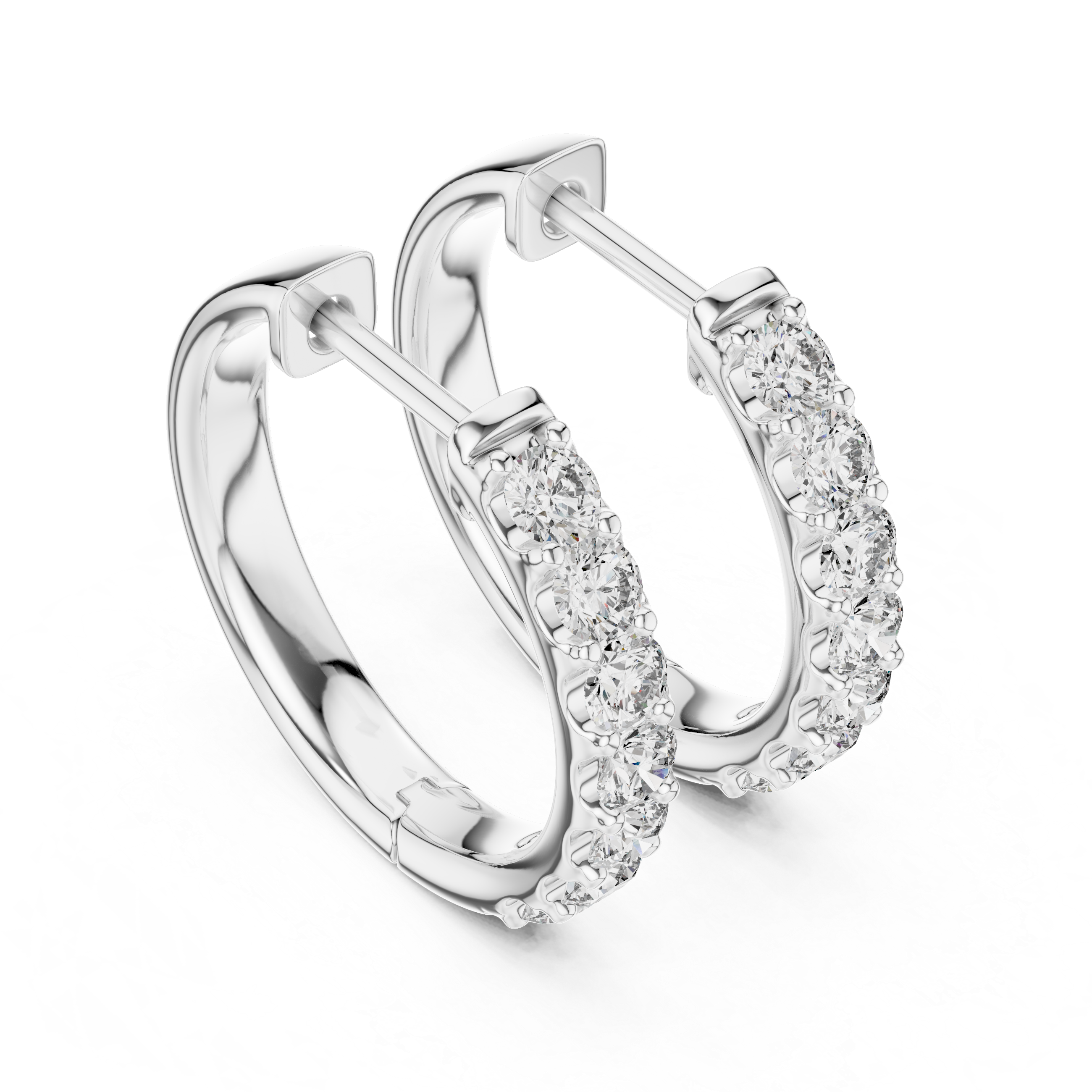Oval-Cut Pavé Lab-Grown Diamond Hoop Earrings