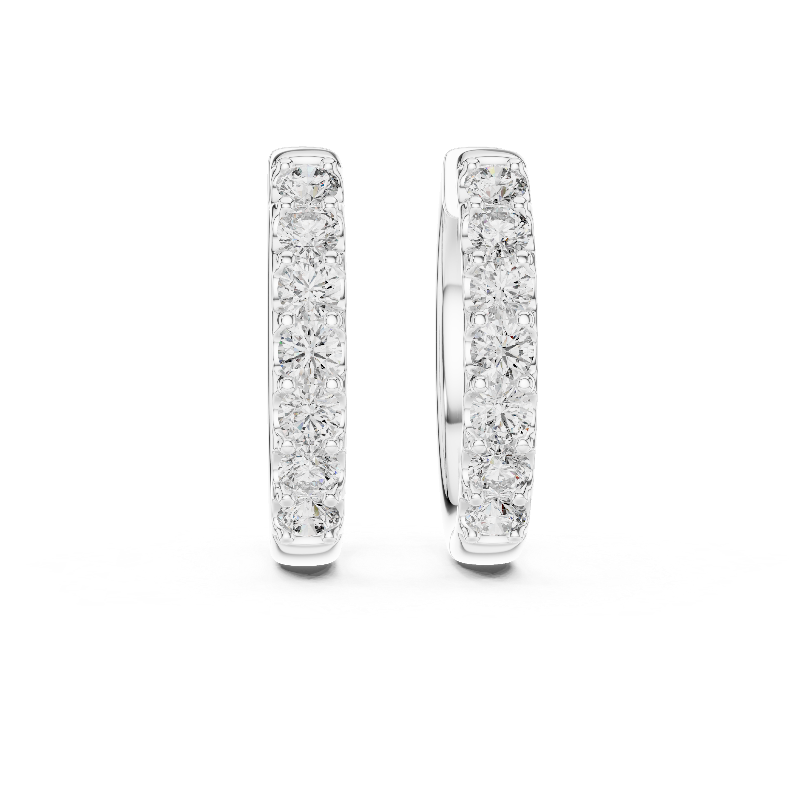 Oval-Cut Pavé Lab-Grown Diamond Hoop Earrings