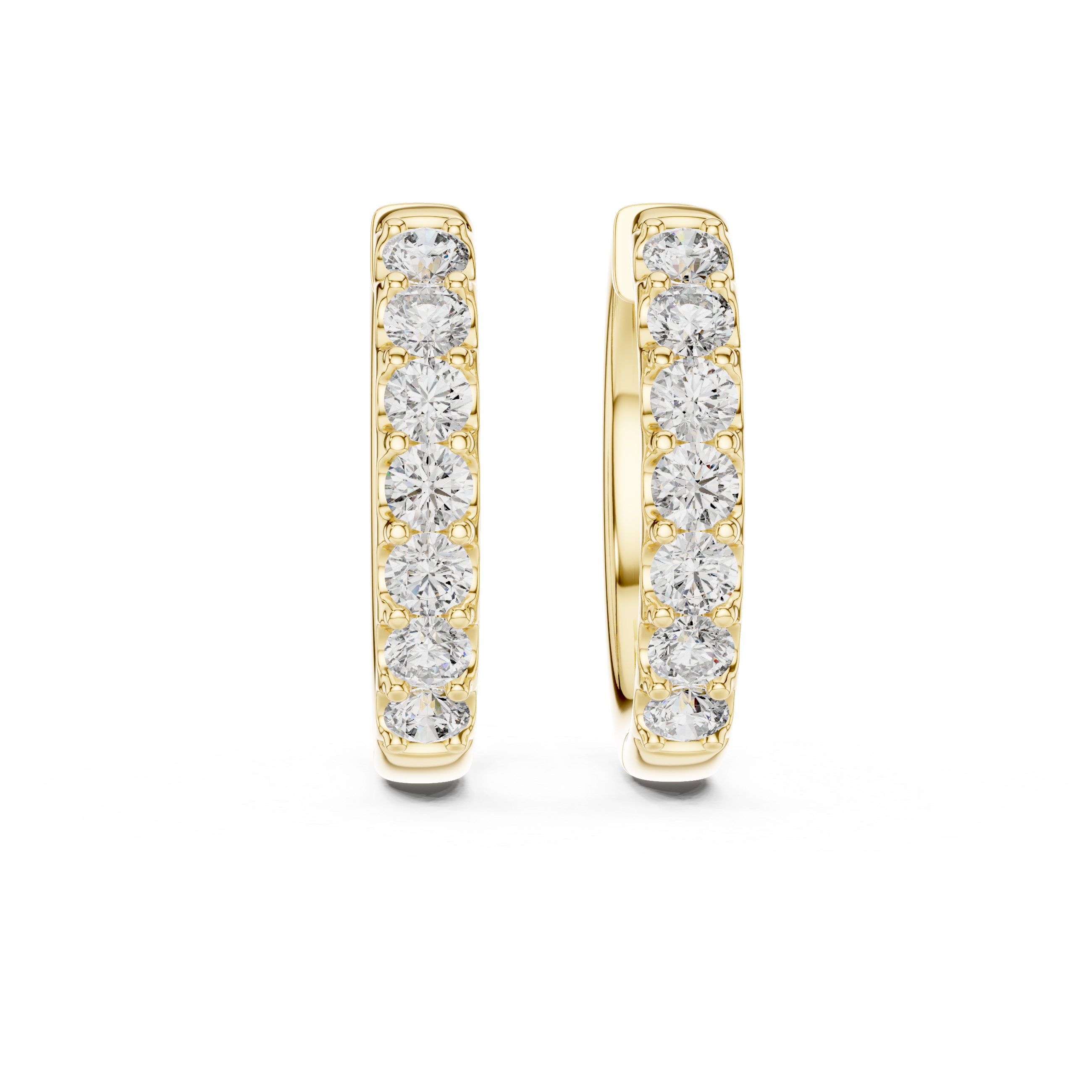 Oval-Cut Pavé Lab-Grown Diamond Hoop Earrings