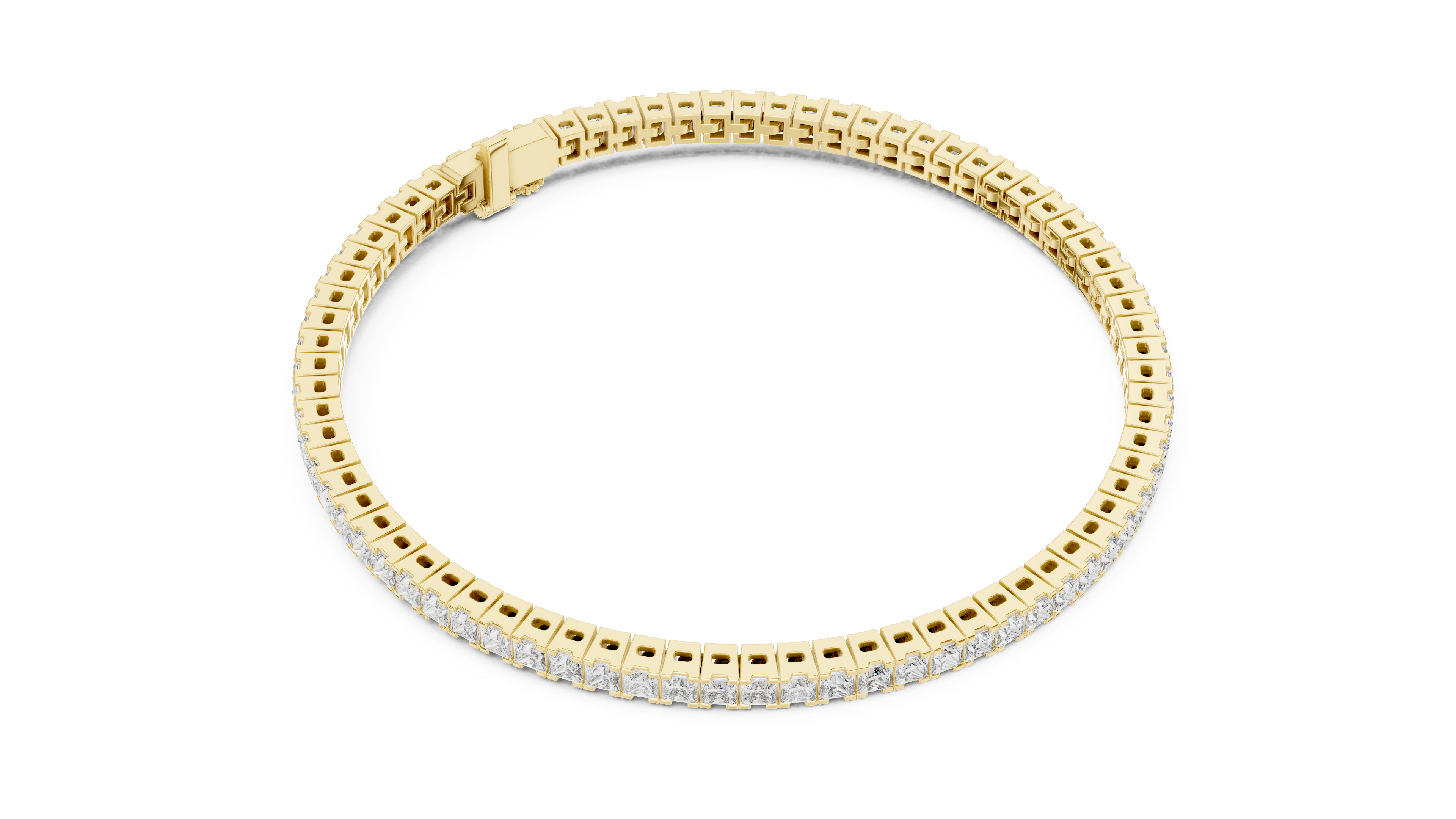 Princess-Cut Lab-Grown Diamond Tennis Bracelet