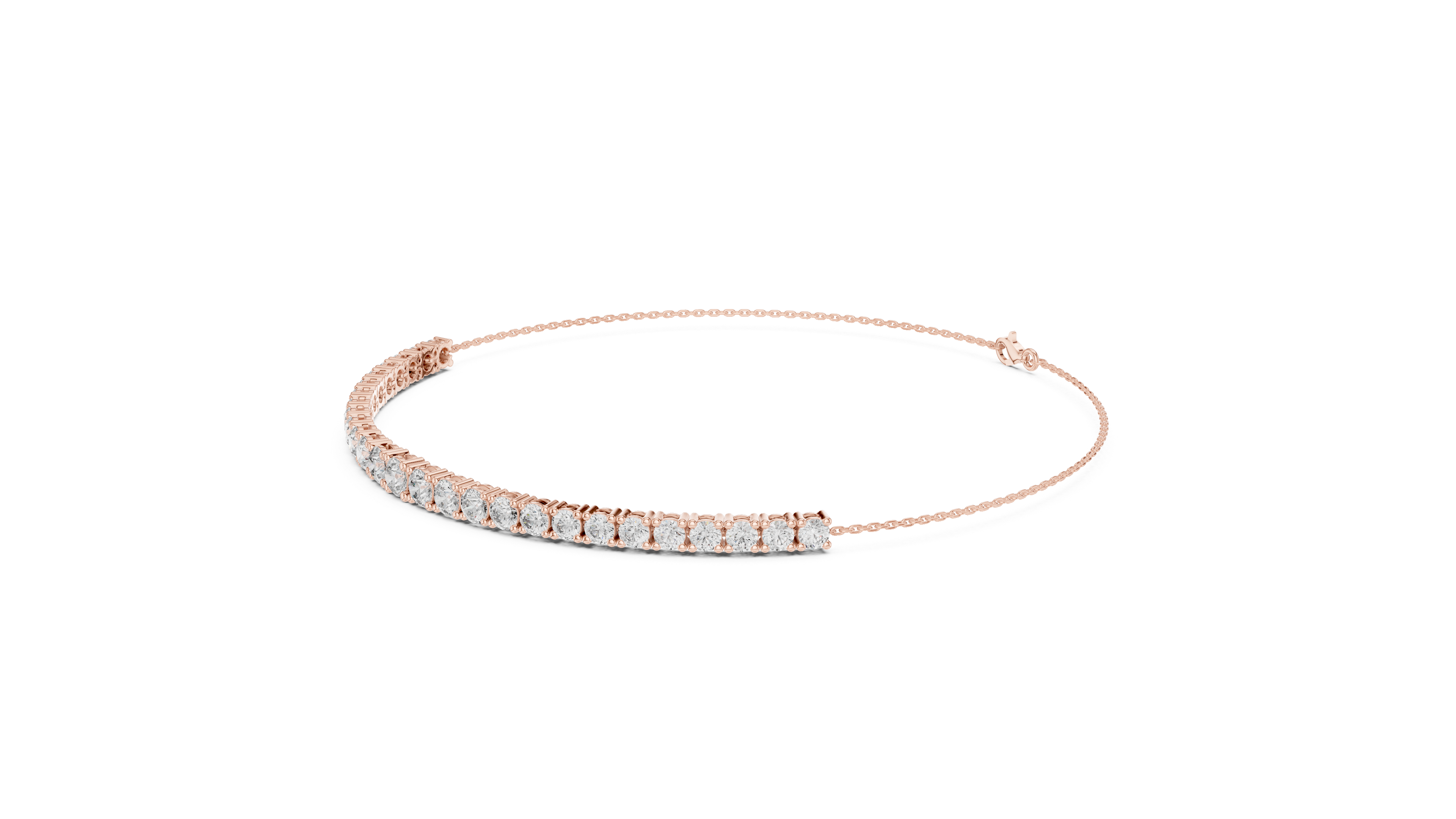 Graduated Round Lab-Grown Diamond Bolo Bracelet