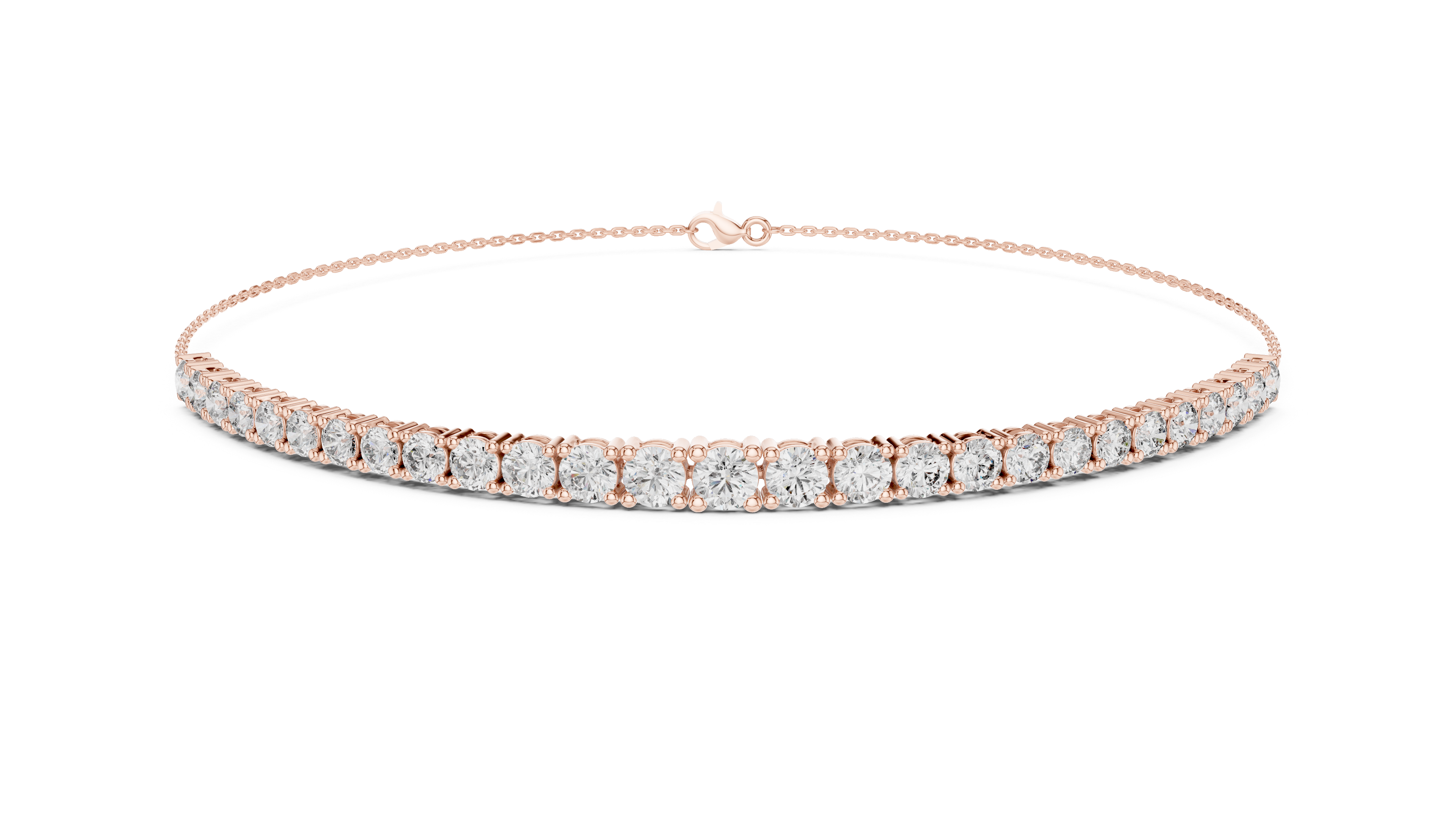 Graduated Round Lab-Grown Diamond Bolo Bracelet