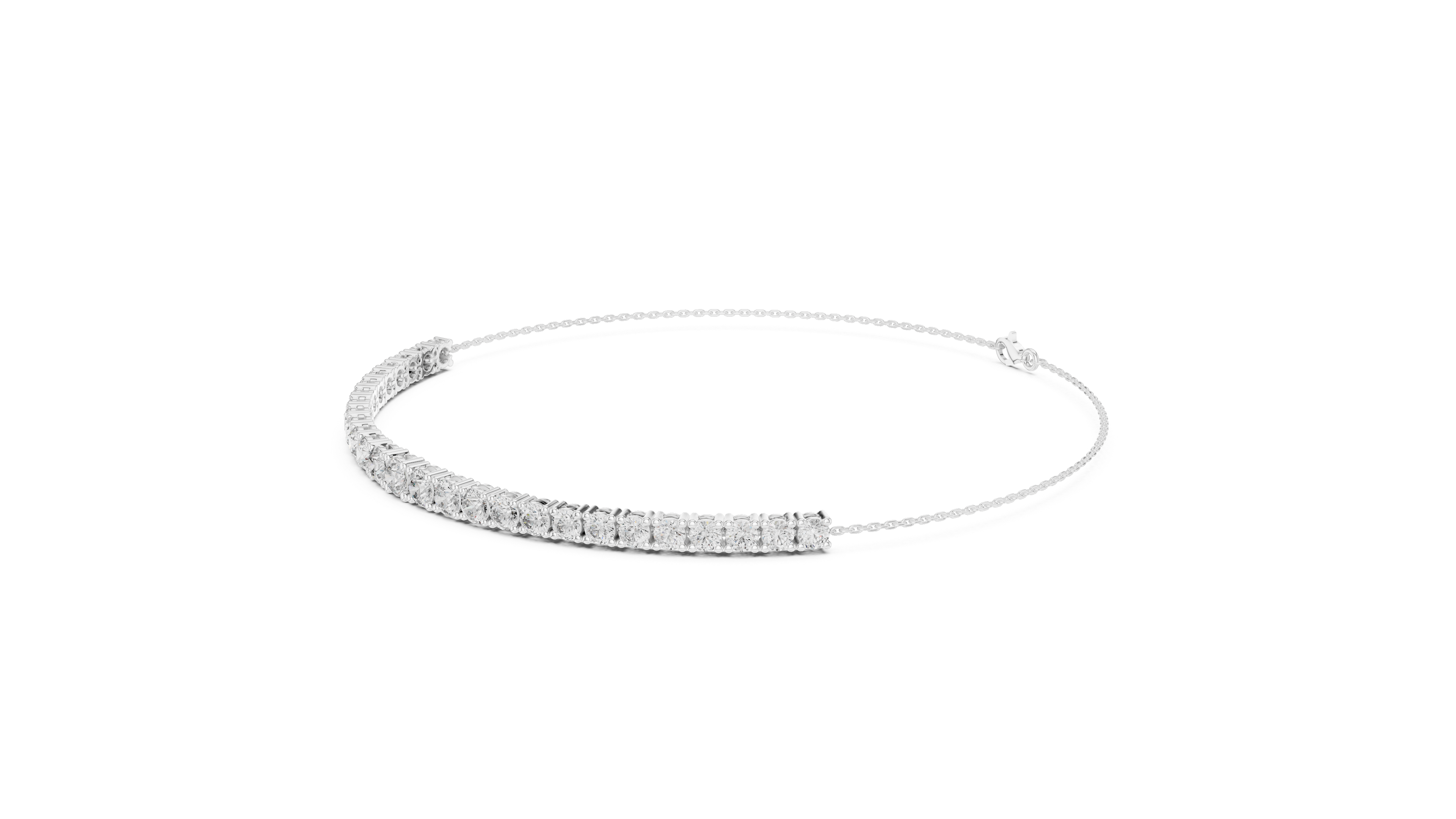 Graduated Round Lab-Grown Diamond Bolo Bracelet