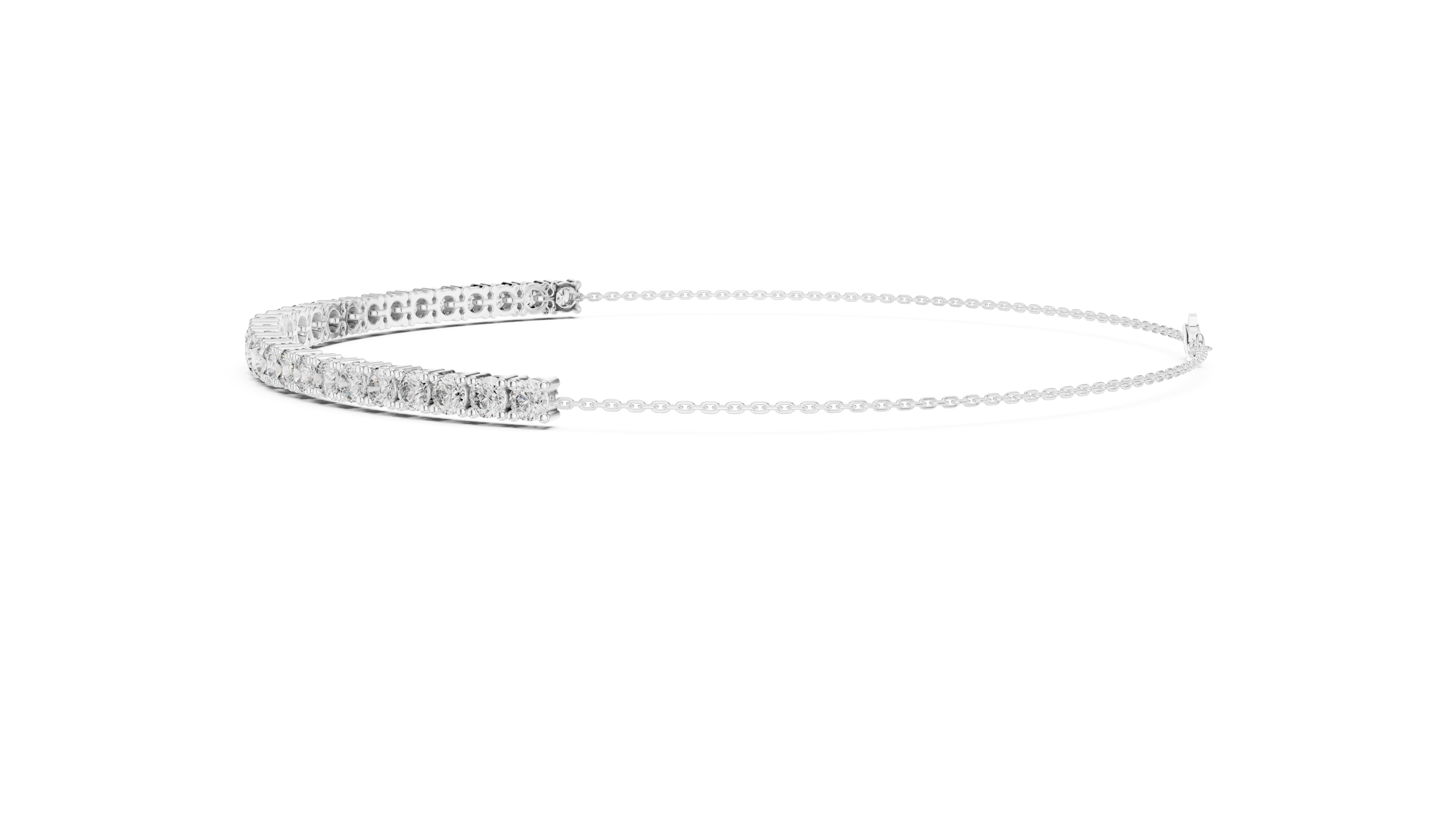 Graduated Round Lab-Grown Diamond Bolo Bracelet