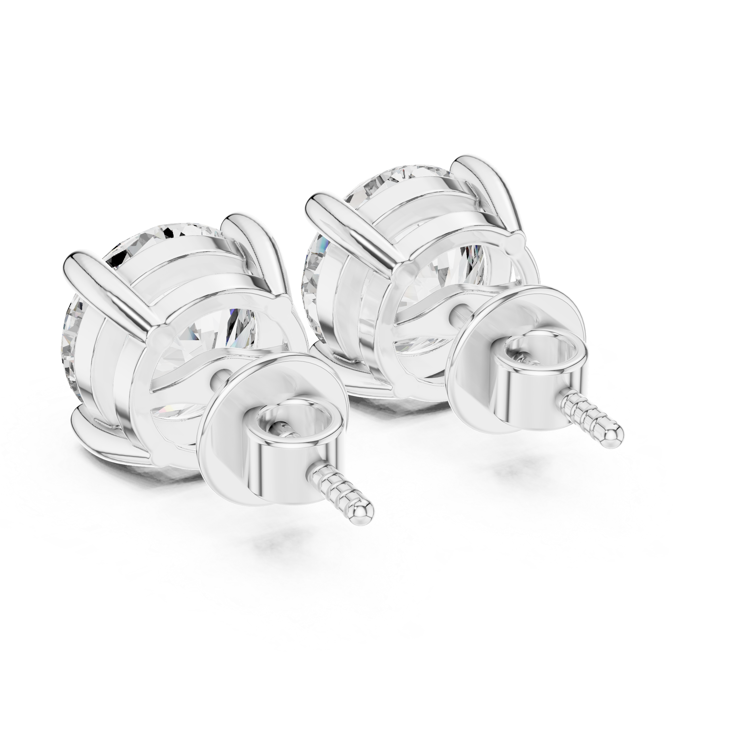 Round Diamond Open Gallery Stud Earrings – Design ER-0001