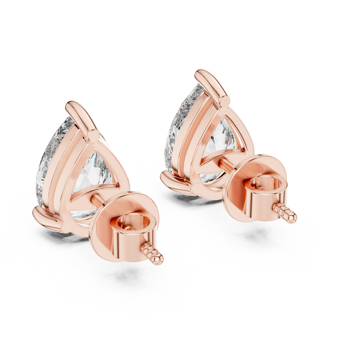 Pear Diamond Sculptural Stud Earrings – Design ER-0002