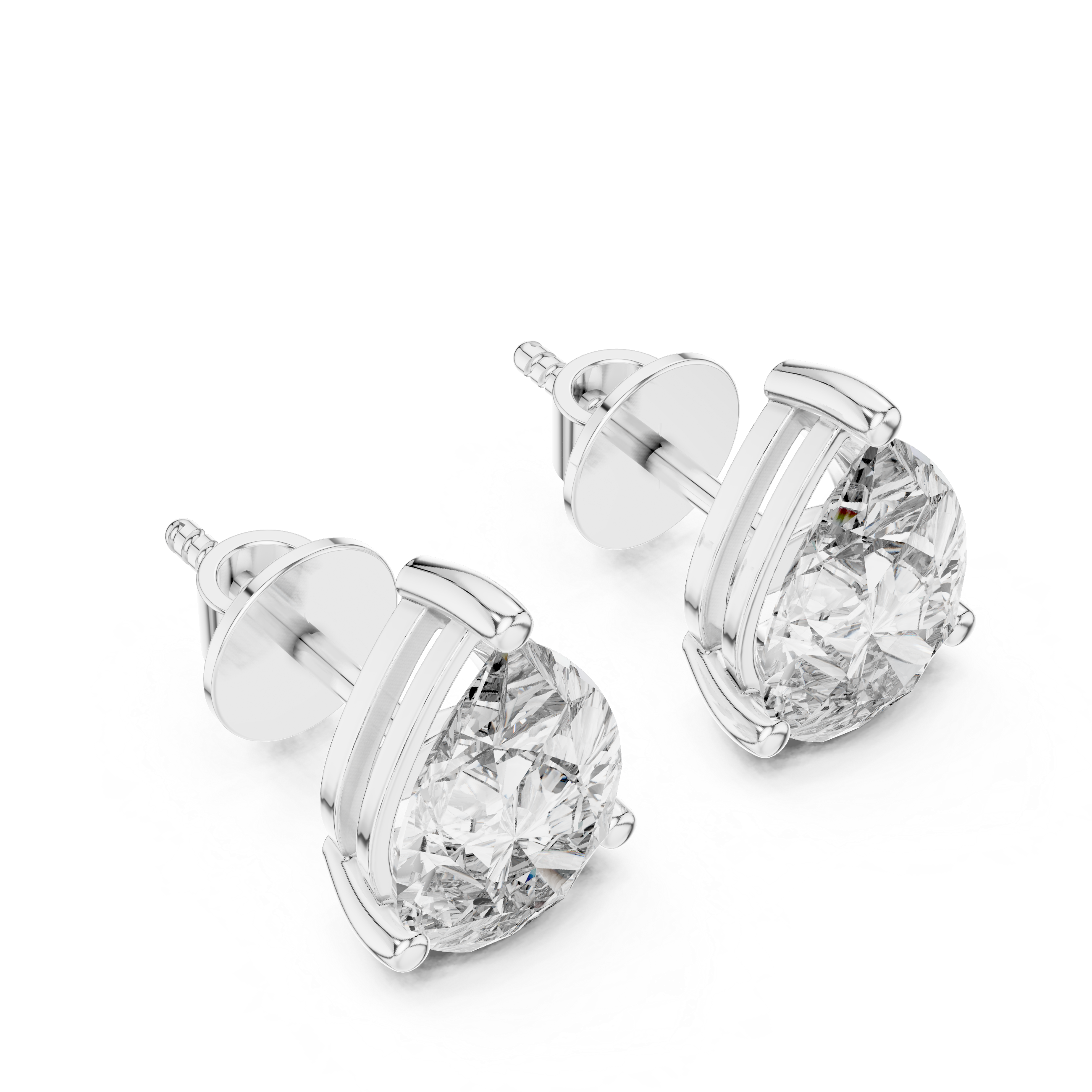 Pear Diamond Sculptural Stud Earrings – Design ER-0002