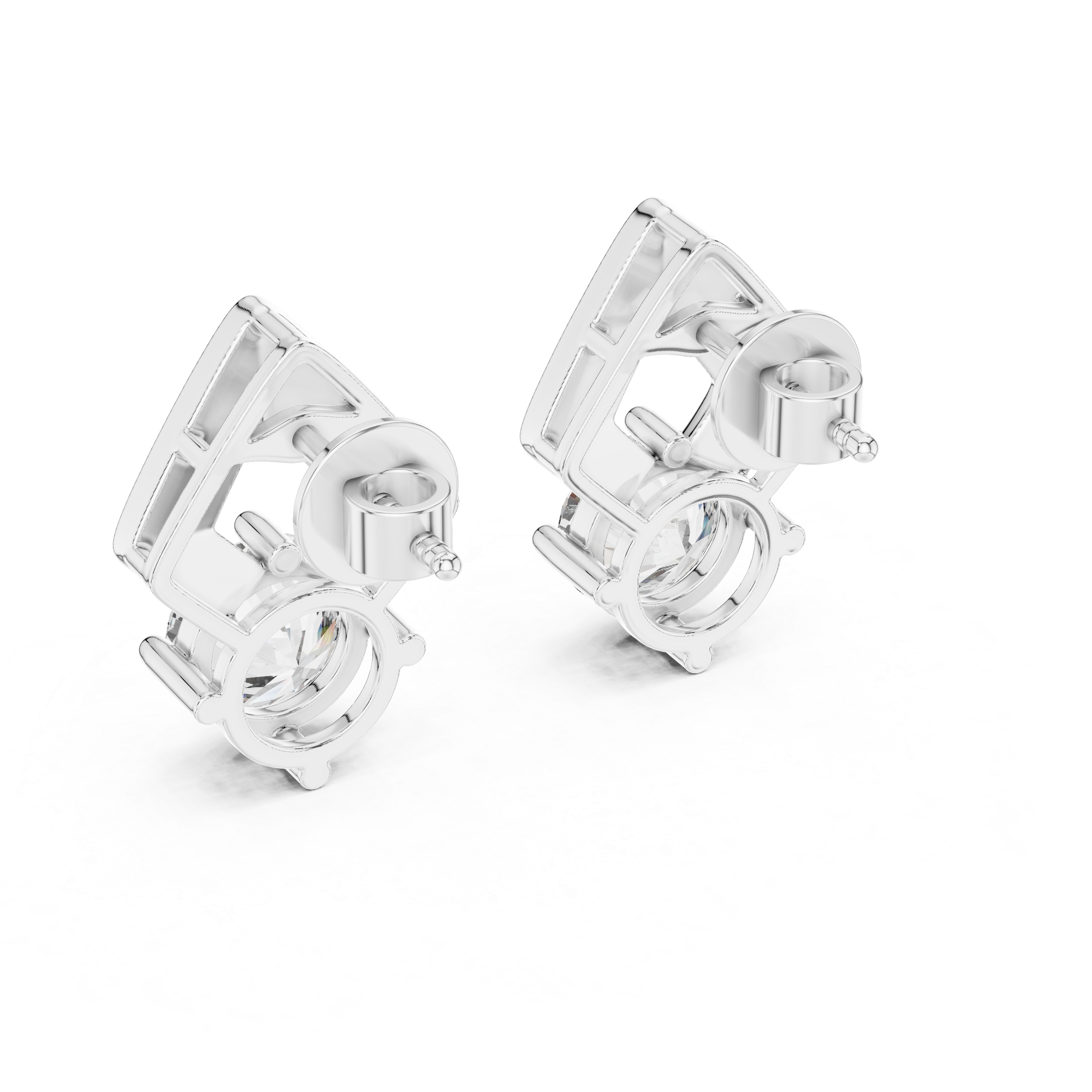 Round Diamond Geometric Jacket Earrings – Design ER-0011