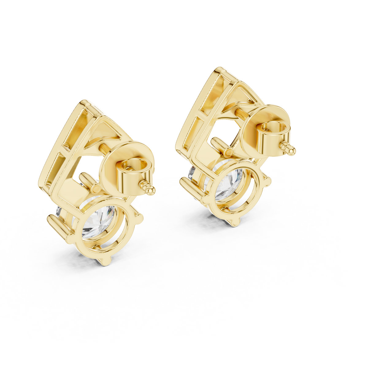 Round Diamond Geometric Jacket Earrings – Design ER-0011