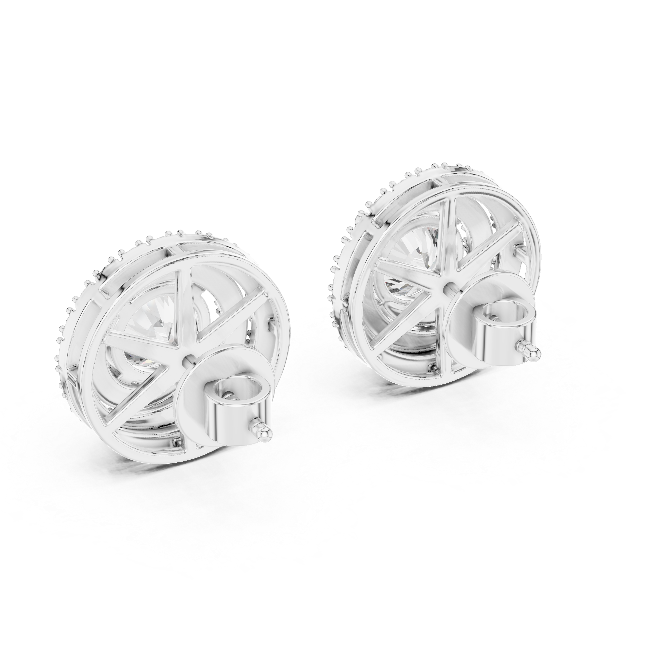 Pear Double Halo Lab-Grown Diamond Stud Earrings