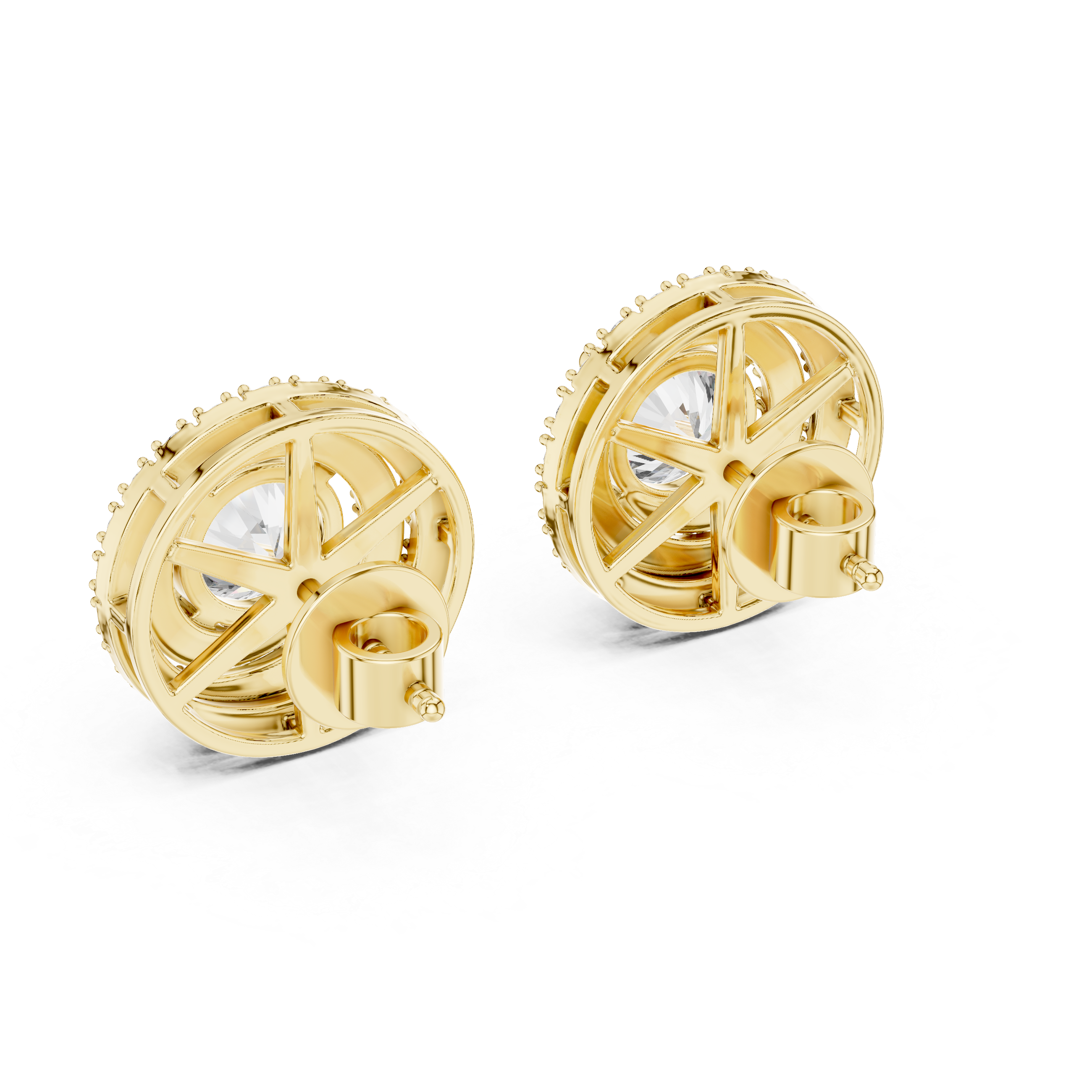 Pear Double Halo Lab-Grown Diamond Stud Earrings