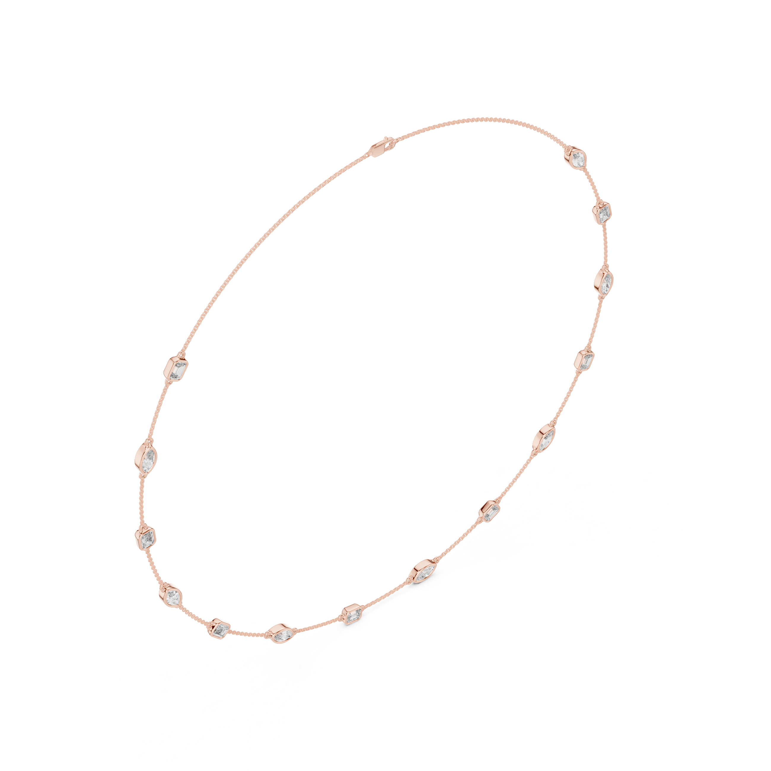 Mixed-Shape Lab-Grown Diamond Station Necklace