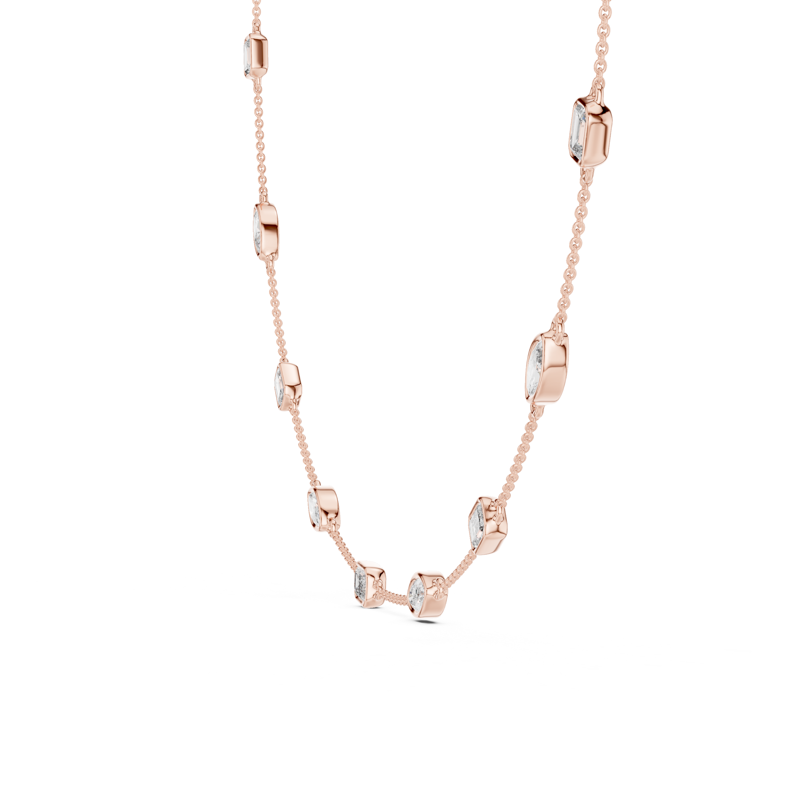 Mixed-Shape Lab-Grown Diamond Station Necklace