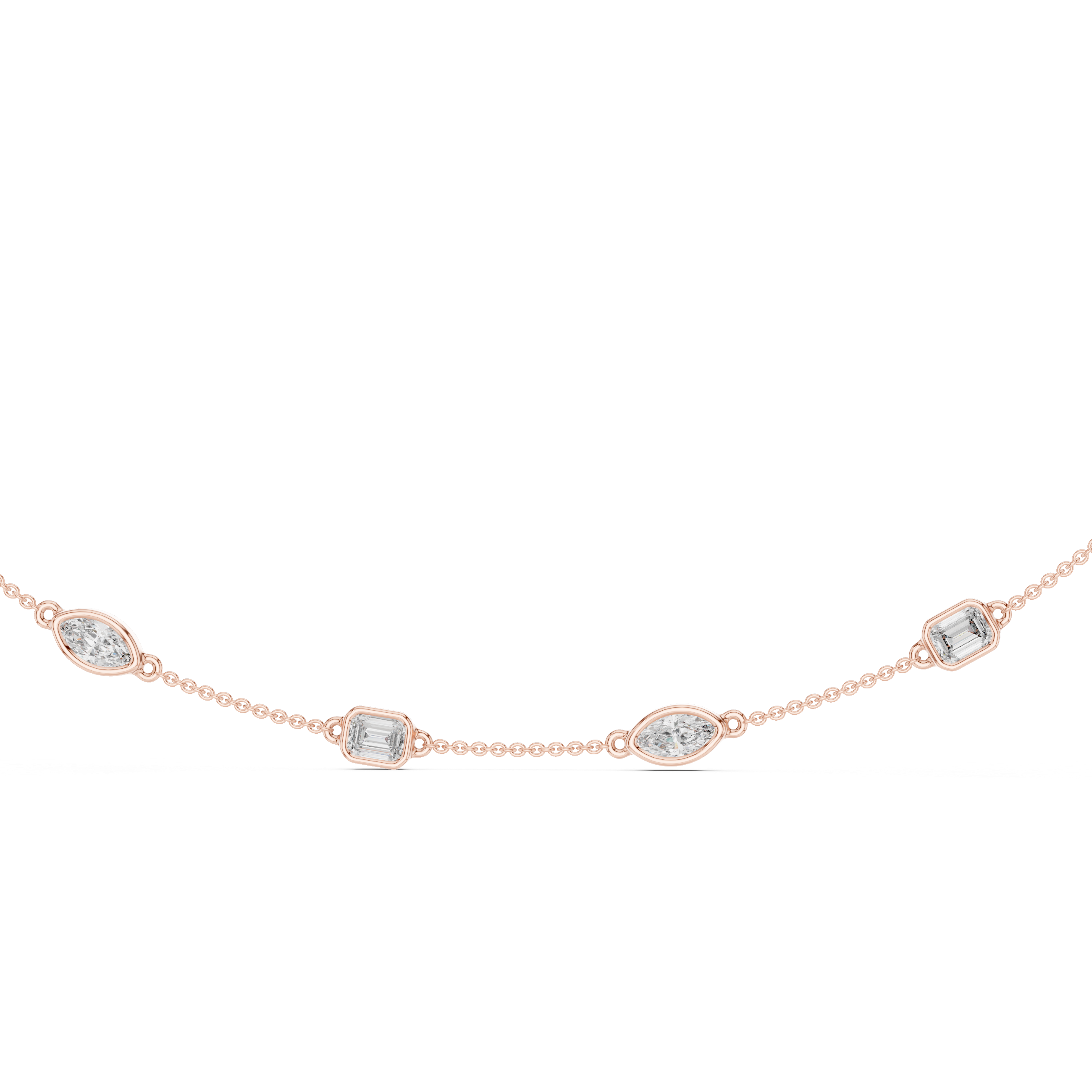 Mixed-Shape Lab-Grown Diamond Station Necklace