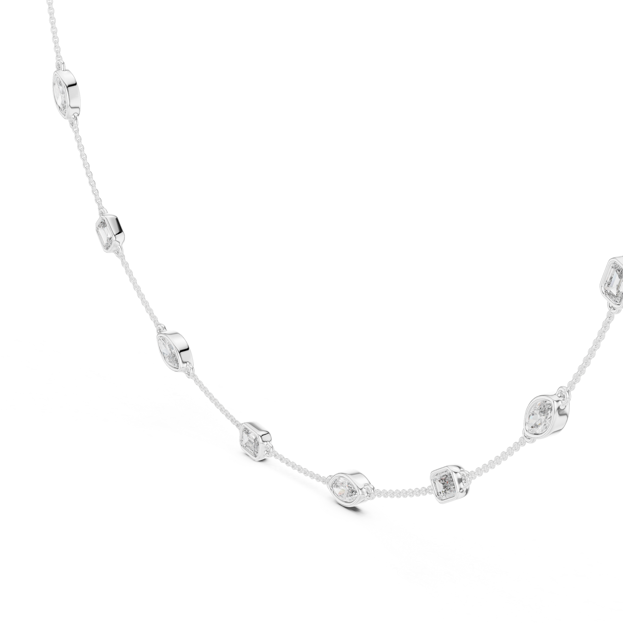 Mixed-Shape Lab-Grown Diamond Station Necklace
