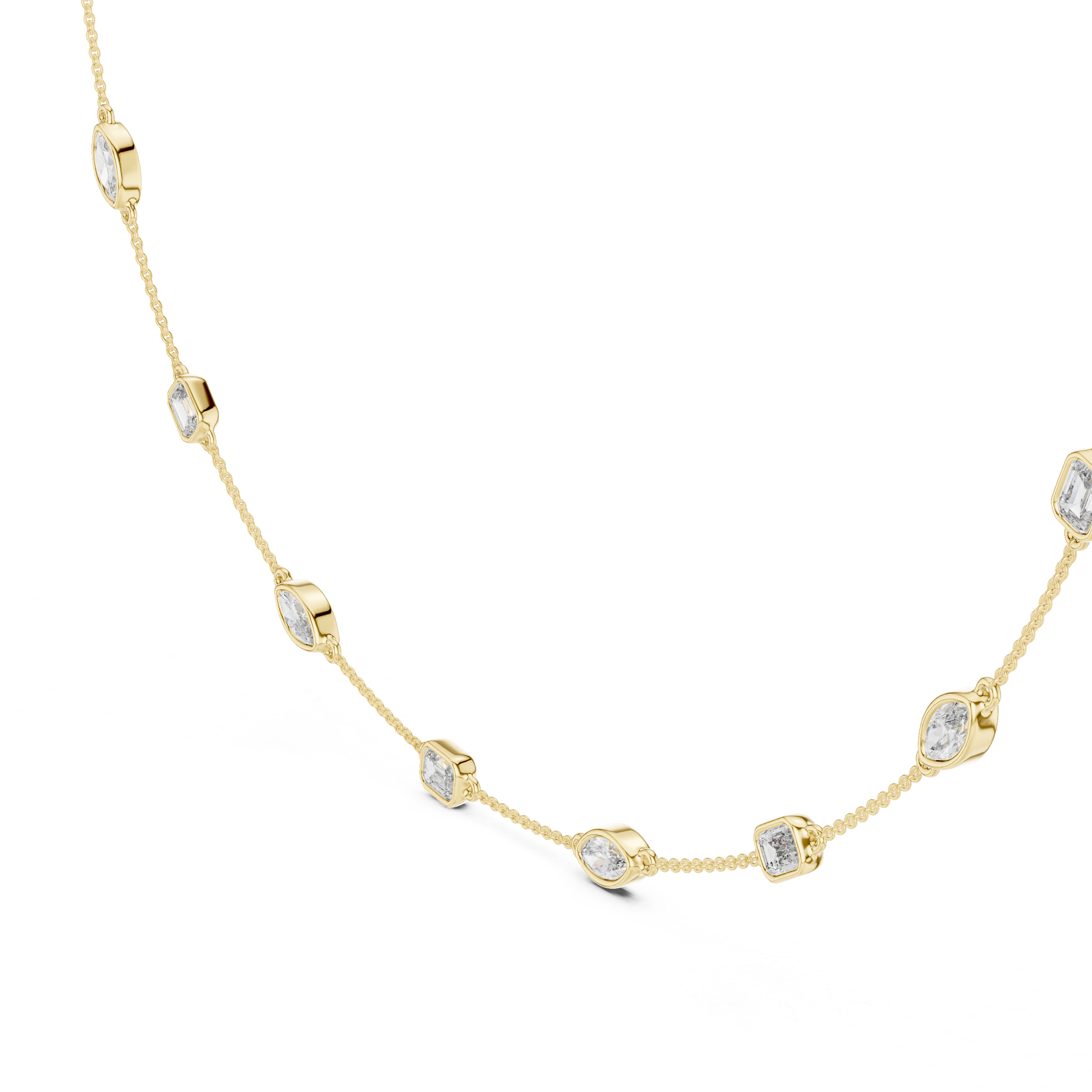 Mixed-Shape Lab-Grown Diamond Station Necklace