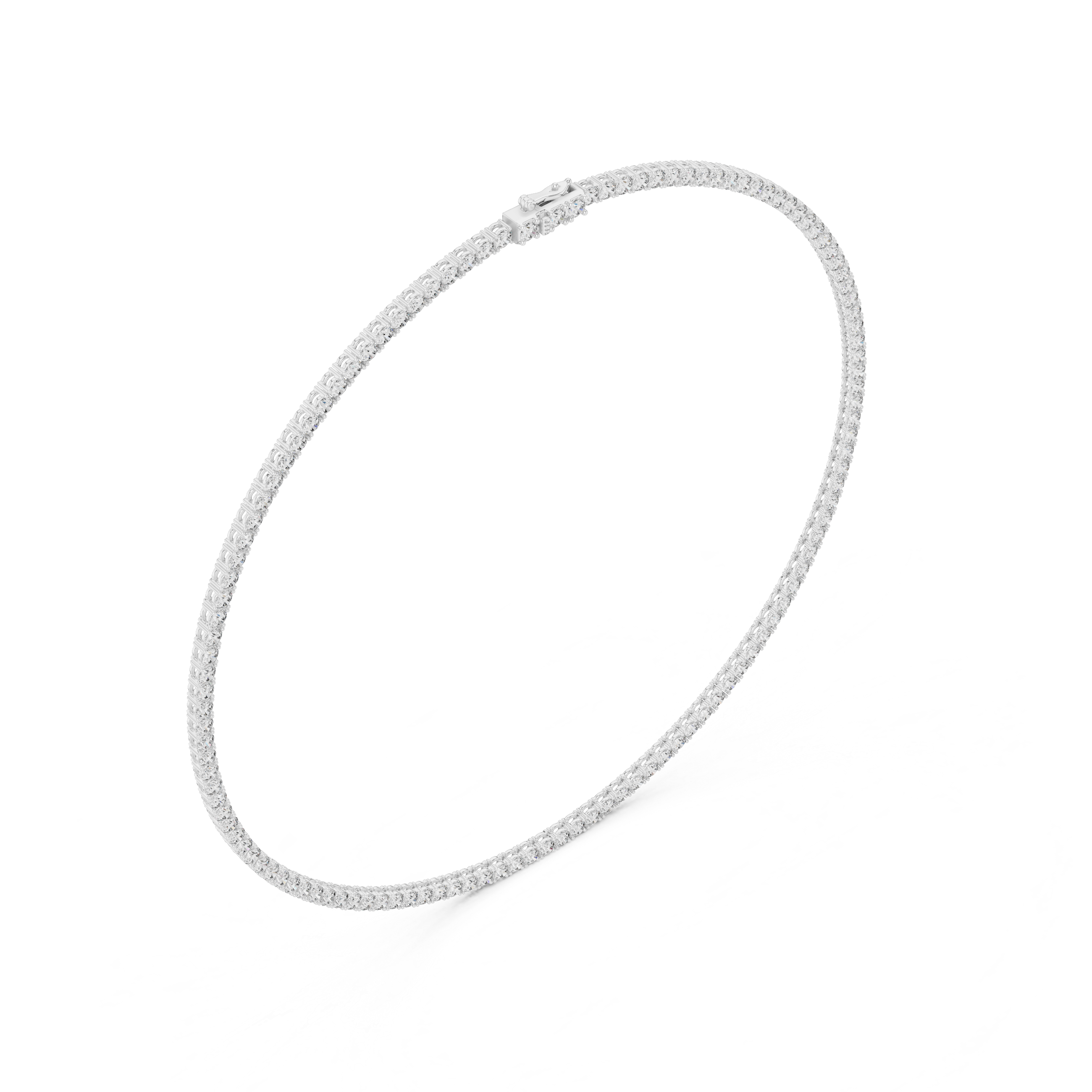 Classic Graduated Round Lab-Grown Diamond Tennis Necklace