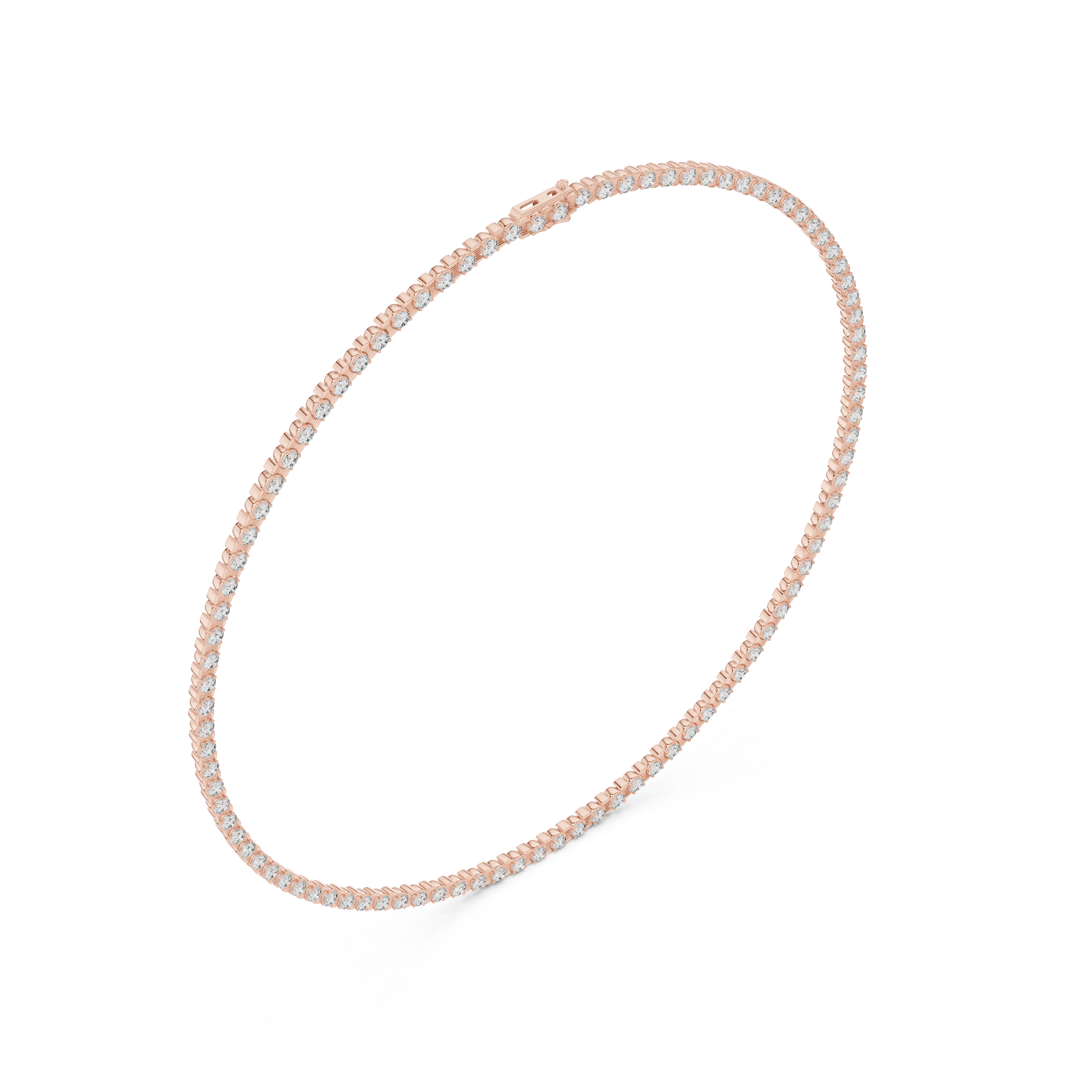 Scalloped Prong-Set Lab-Grown Diamond Tennis Necklace