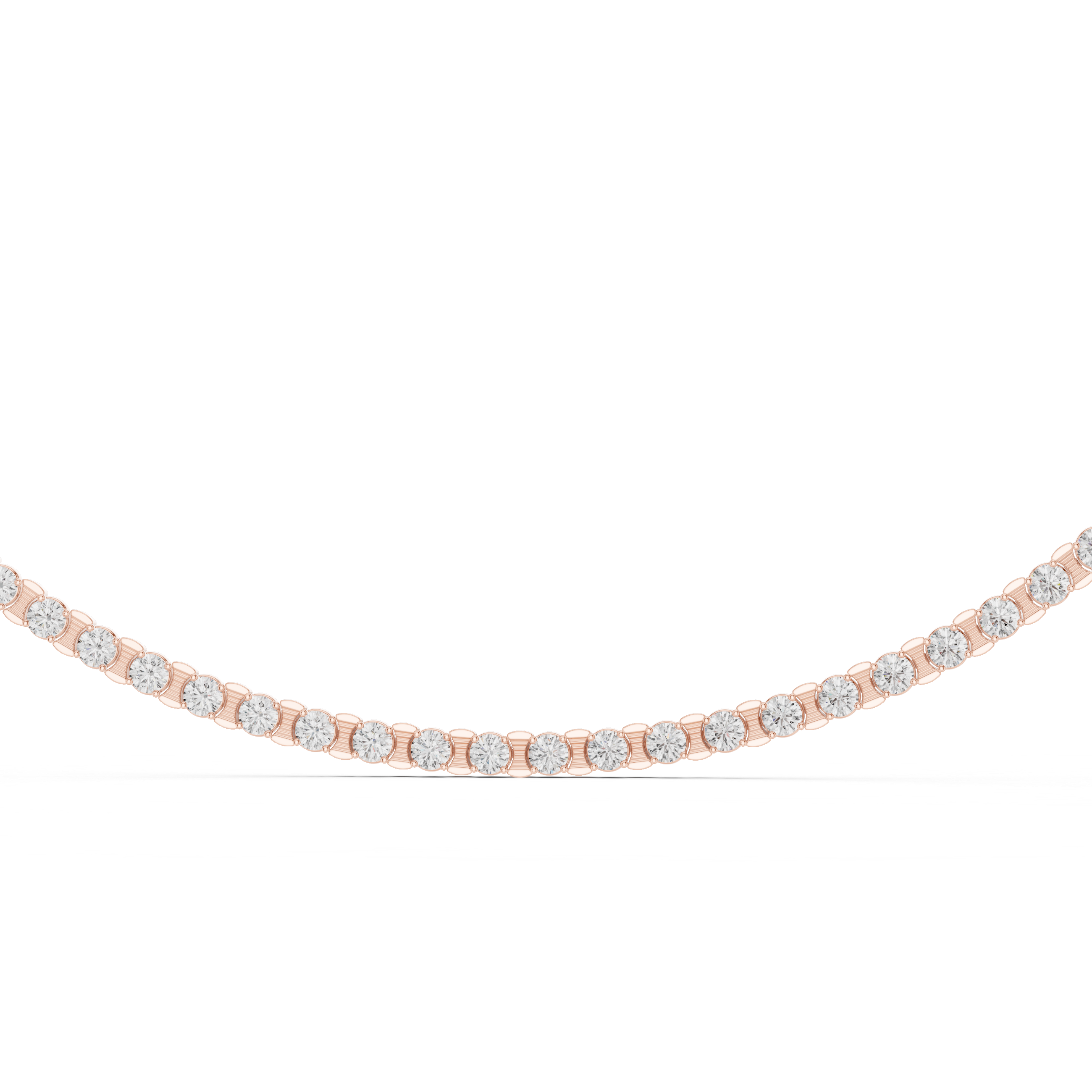 Scalloped Prong-Set Lab-Grown Diamond Tennis Necklace