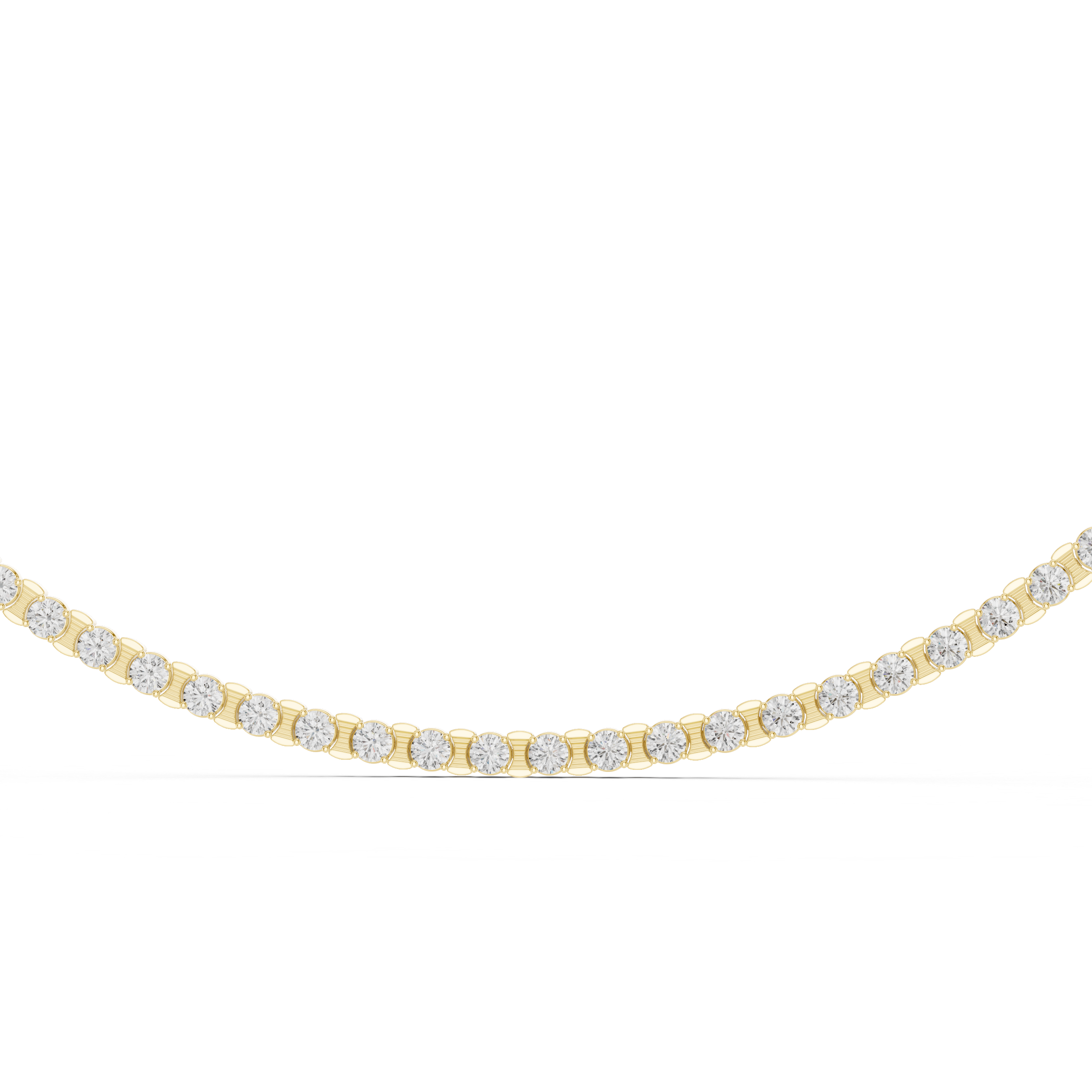 Scalloped Prong-Set Lab-Grown Diamond Tennis Necklace