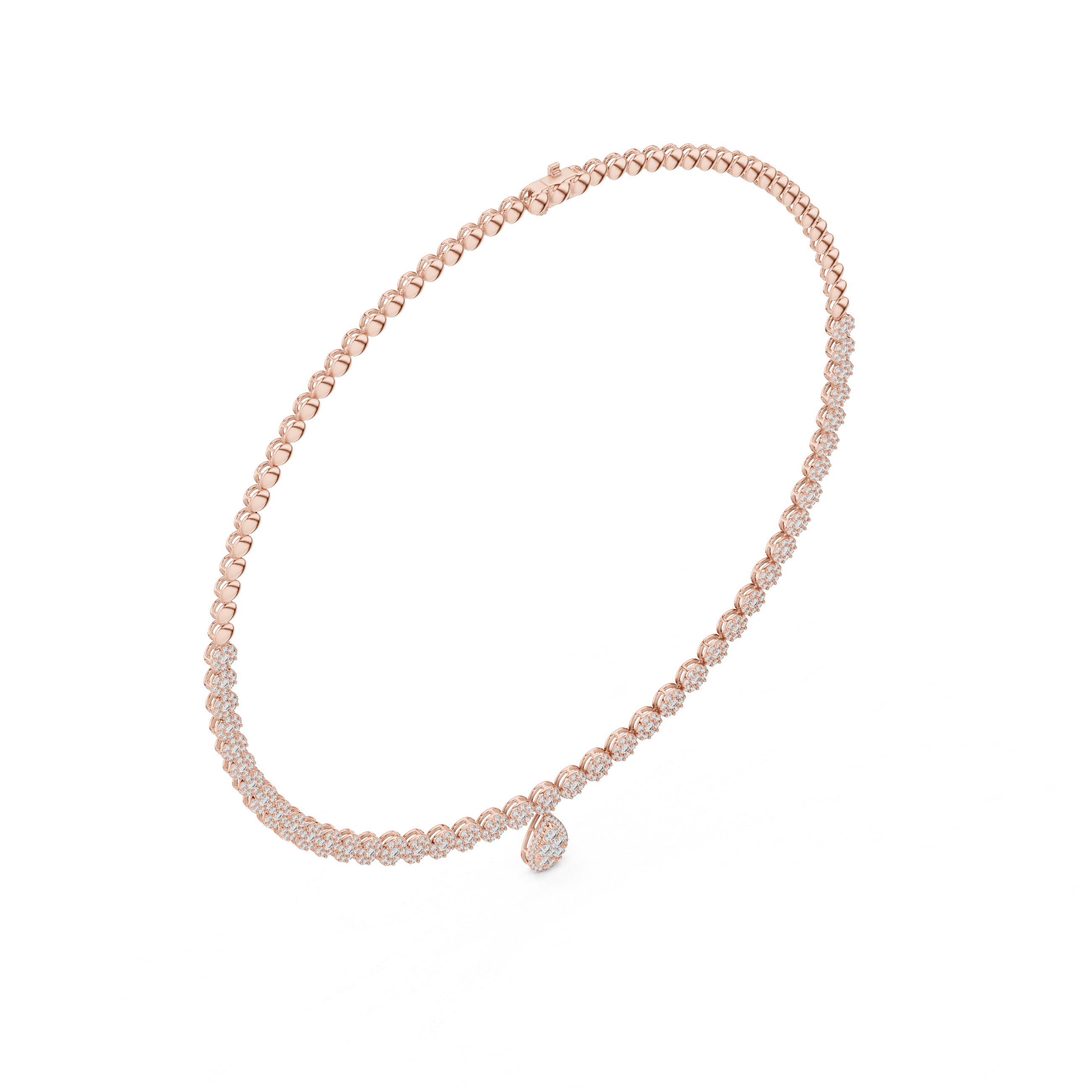 Lab-Grown Diamond Cluster Necklace with Pear Drop