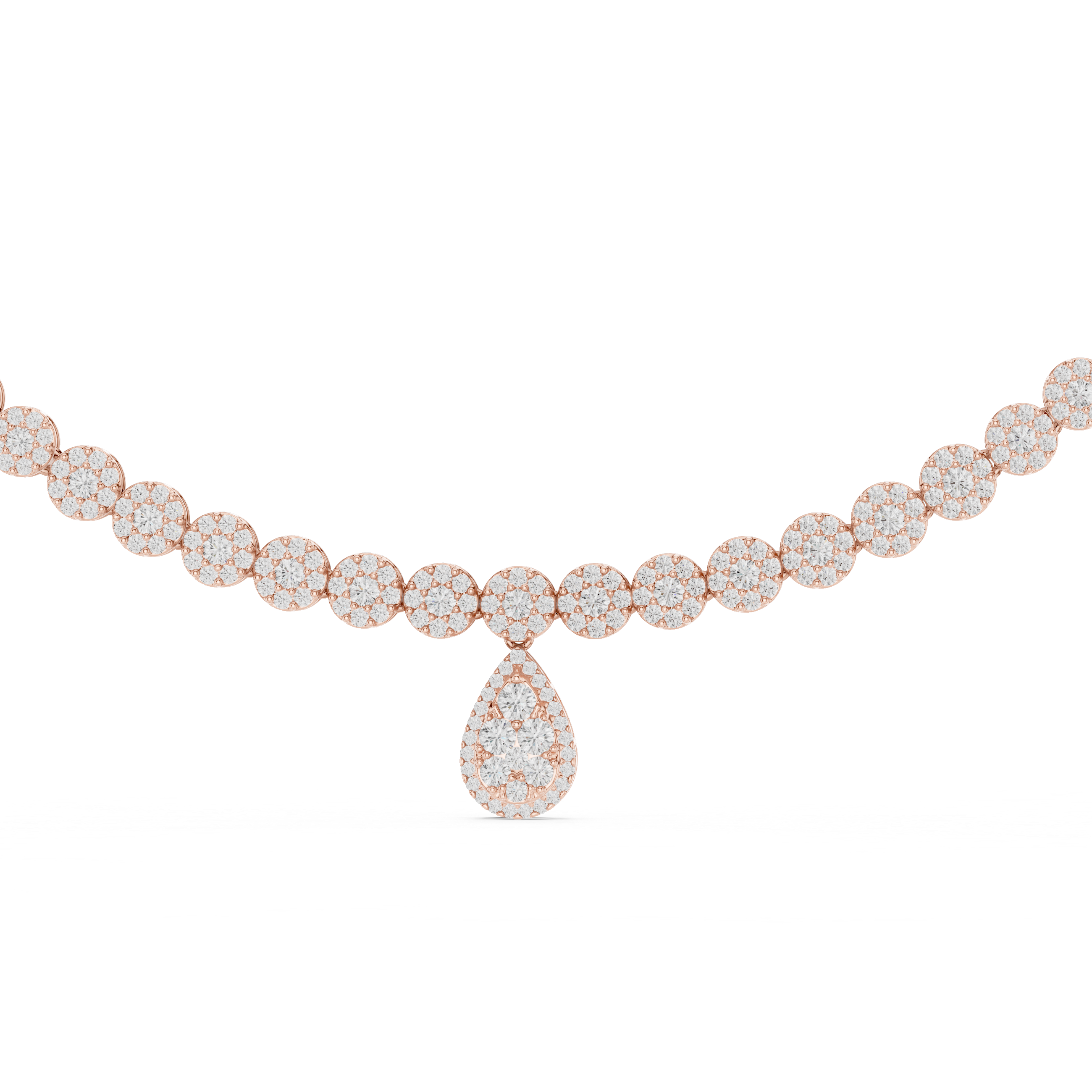 Lab-Grown Diamond Cluster Necklace with Pear Drop