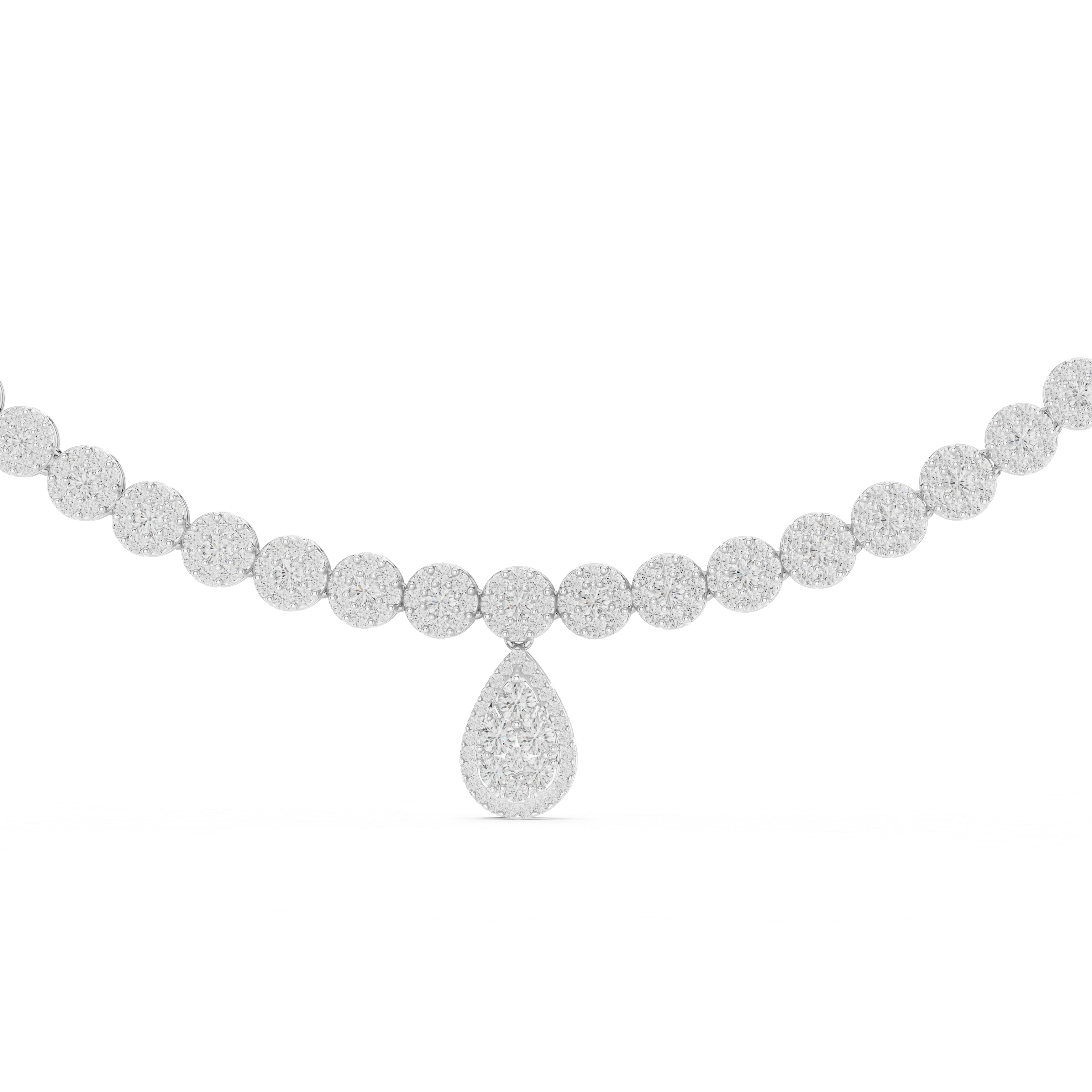 Lab-Grown Diamond Cluster Necklace with Pear Drop