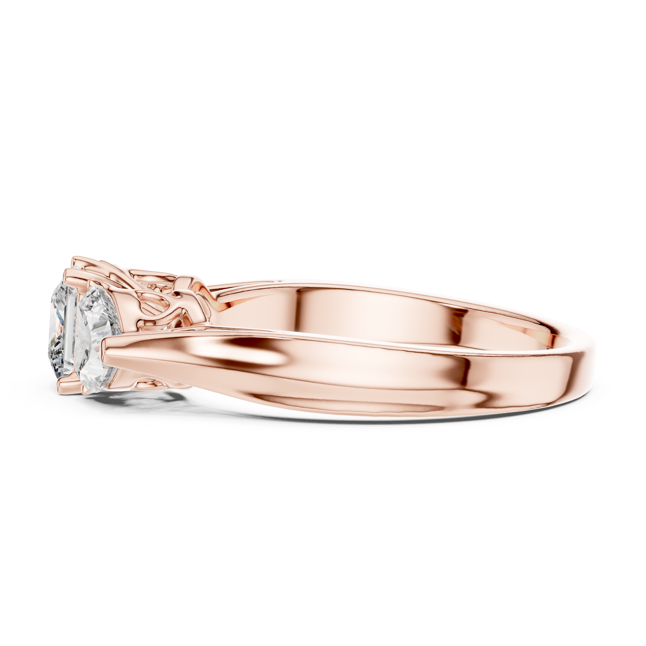 Three-Stone Princess-Cut Diamond Engagement Ring – Design LR-0030