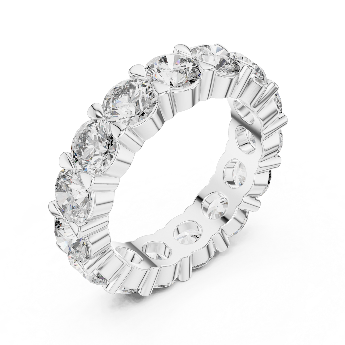 Shared-Prong Round Diamond Eternity Band – Design LR-0040