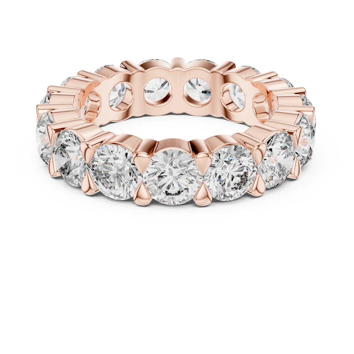 Shared-Prong Round Diamond Eternity Band – Design LR-0040