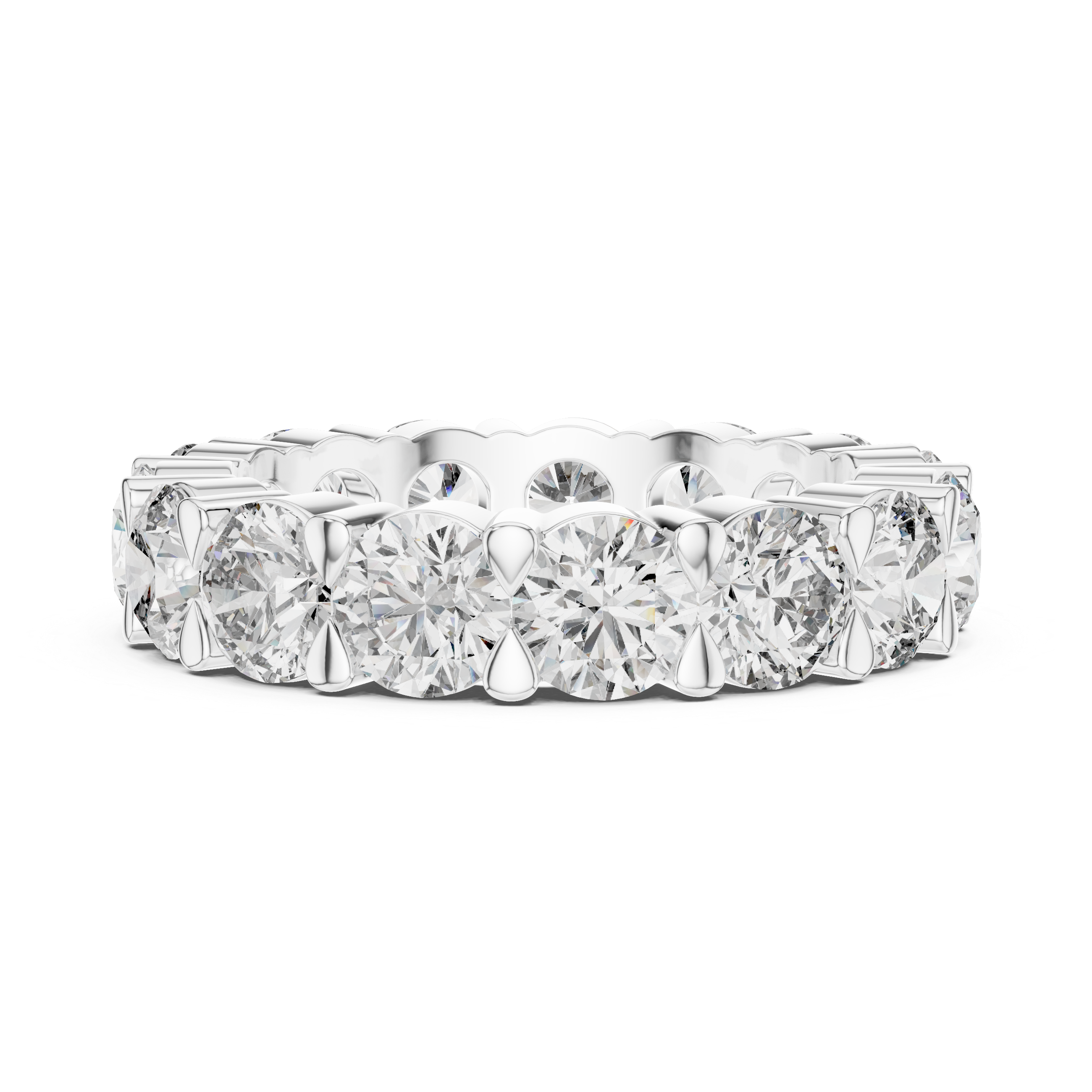 Shared-Prong Round Diamond Eternity Band – Design LR-0040