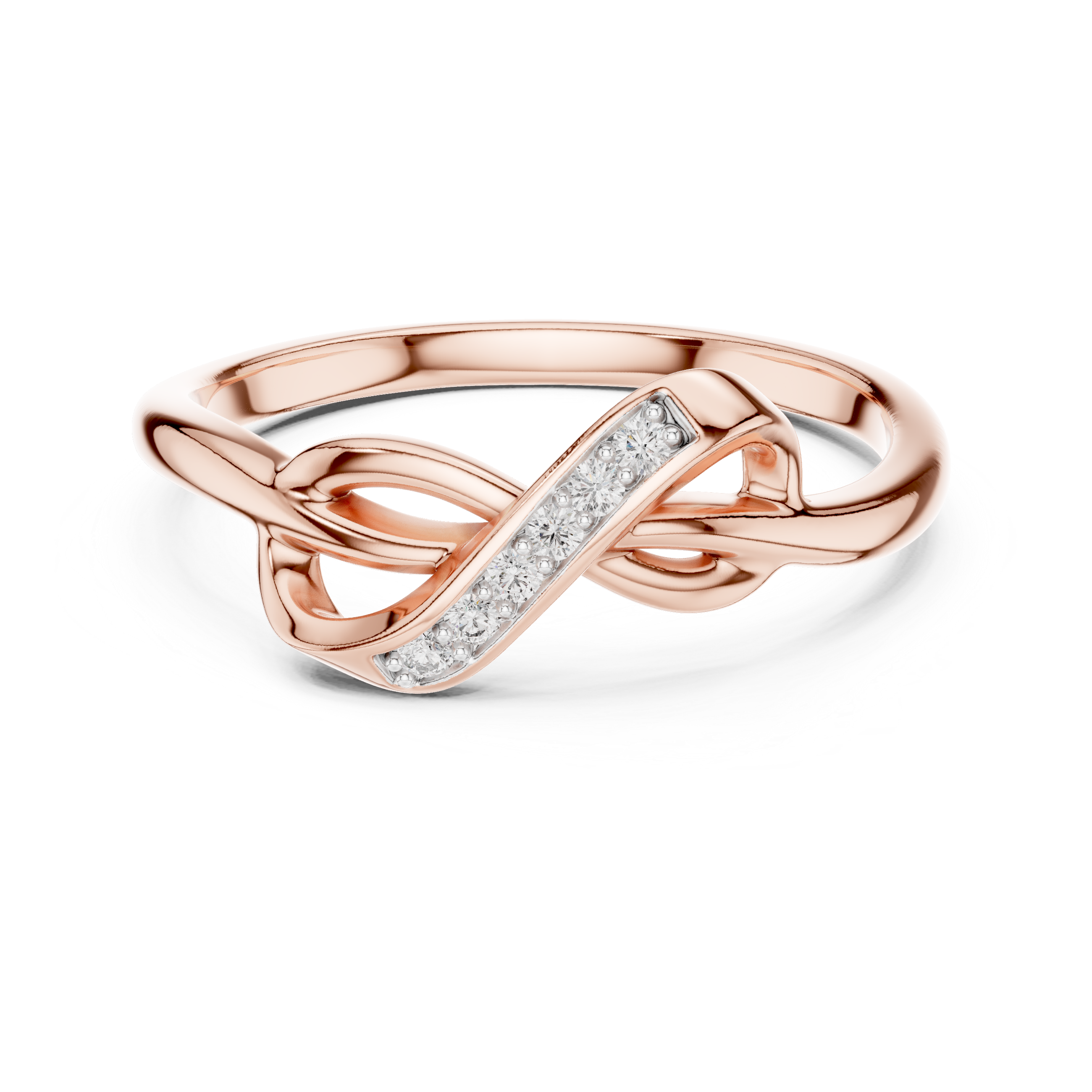 Diamond Infinity Crossover Ring – Design 12#10001