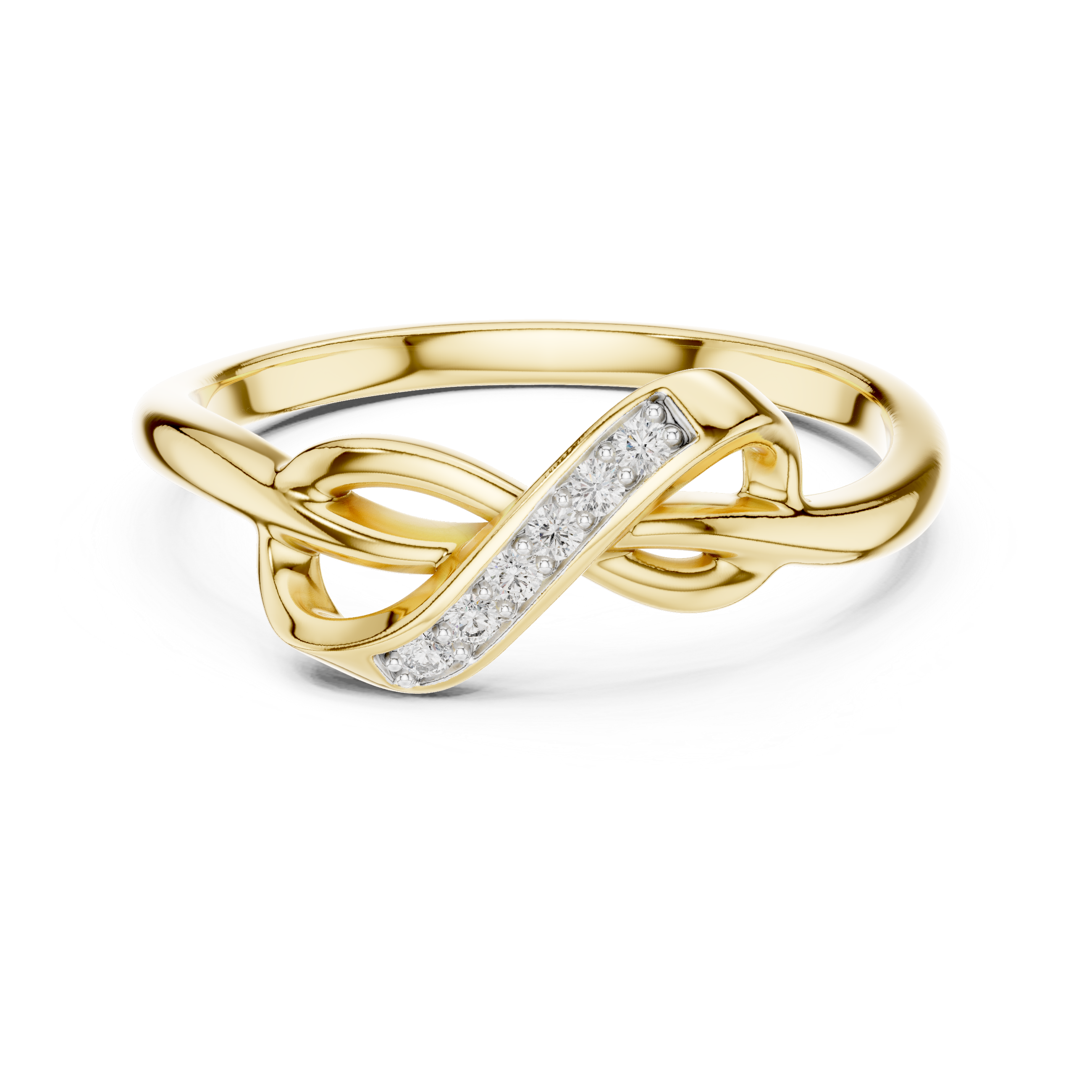 Diamond Infinity Crossover Ring – Design 12#10001