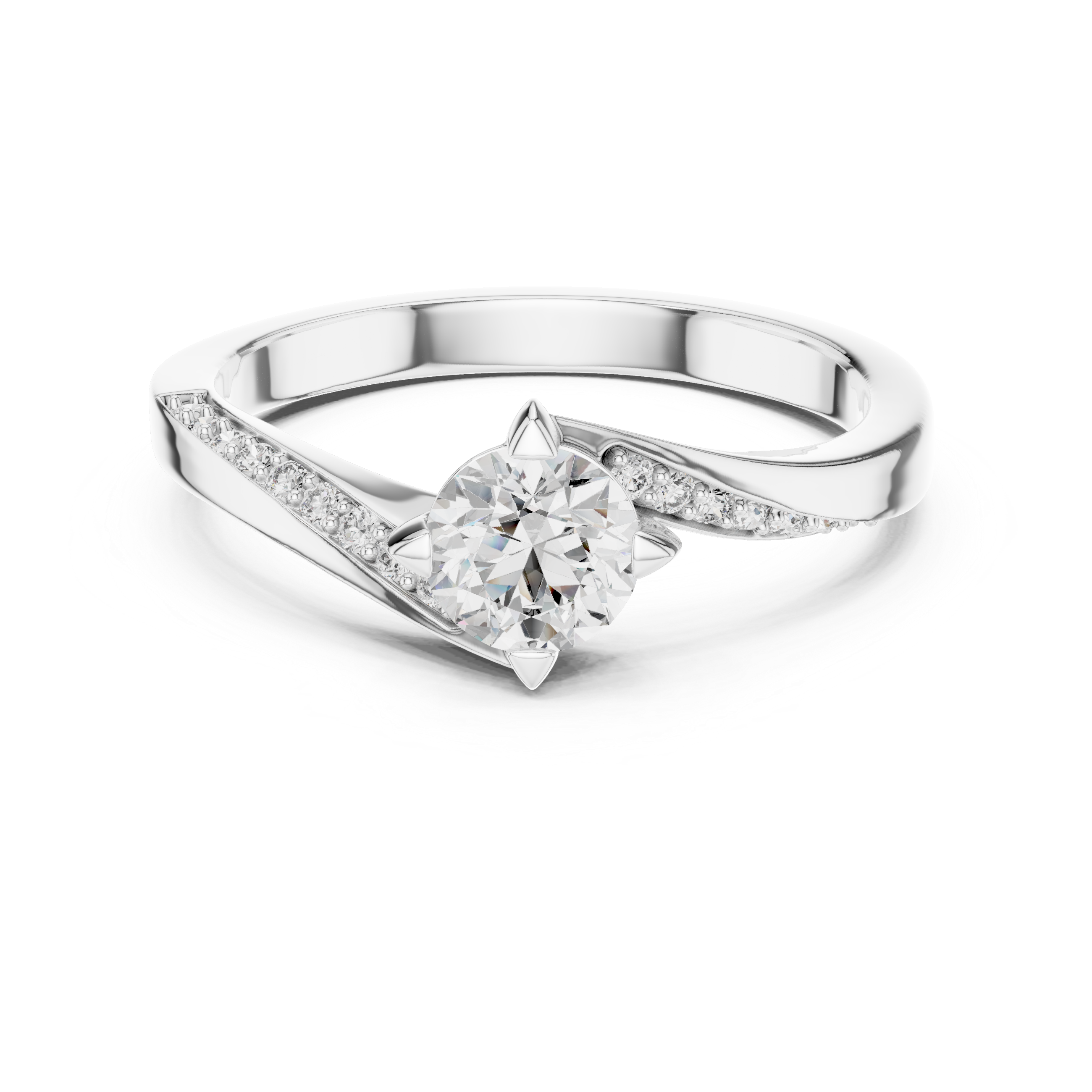 Round Diamond Twist Ring – Design 12#10006