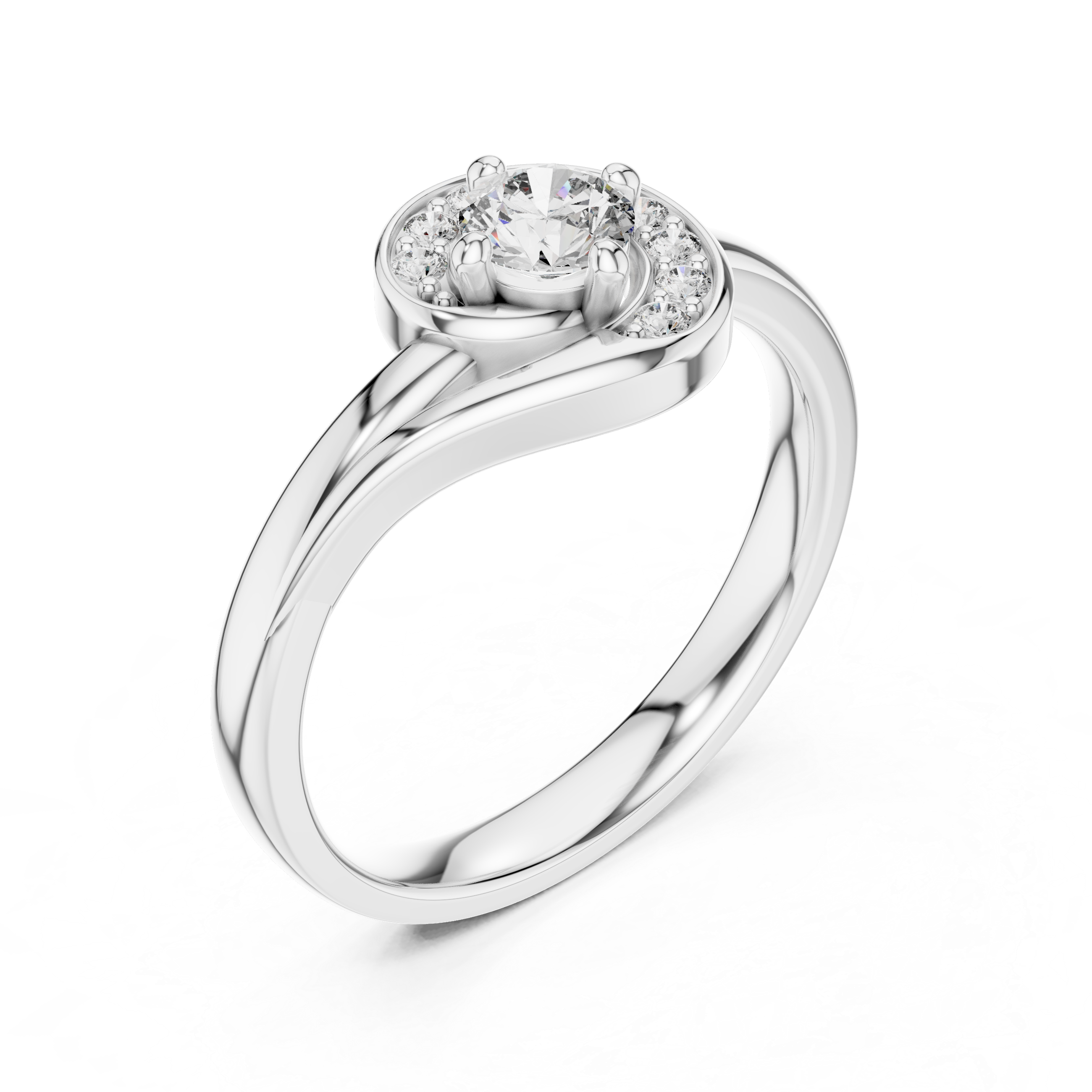 Round Halo Bypass Diamond Ring – Design 12#10007