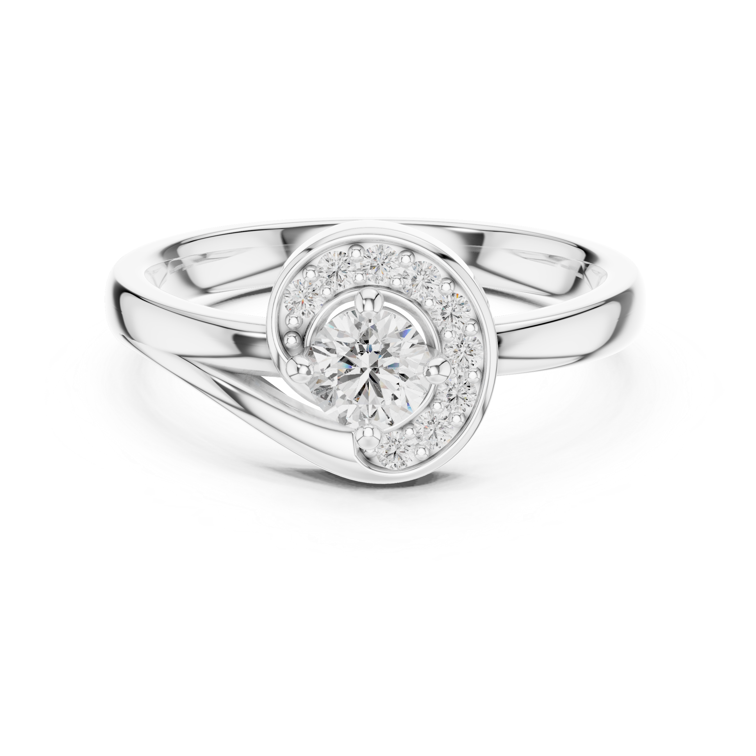 Round Halo Bypass Diamond Ring – Design 12#10007