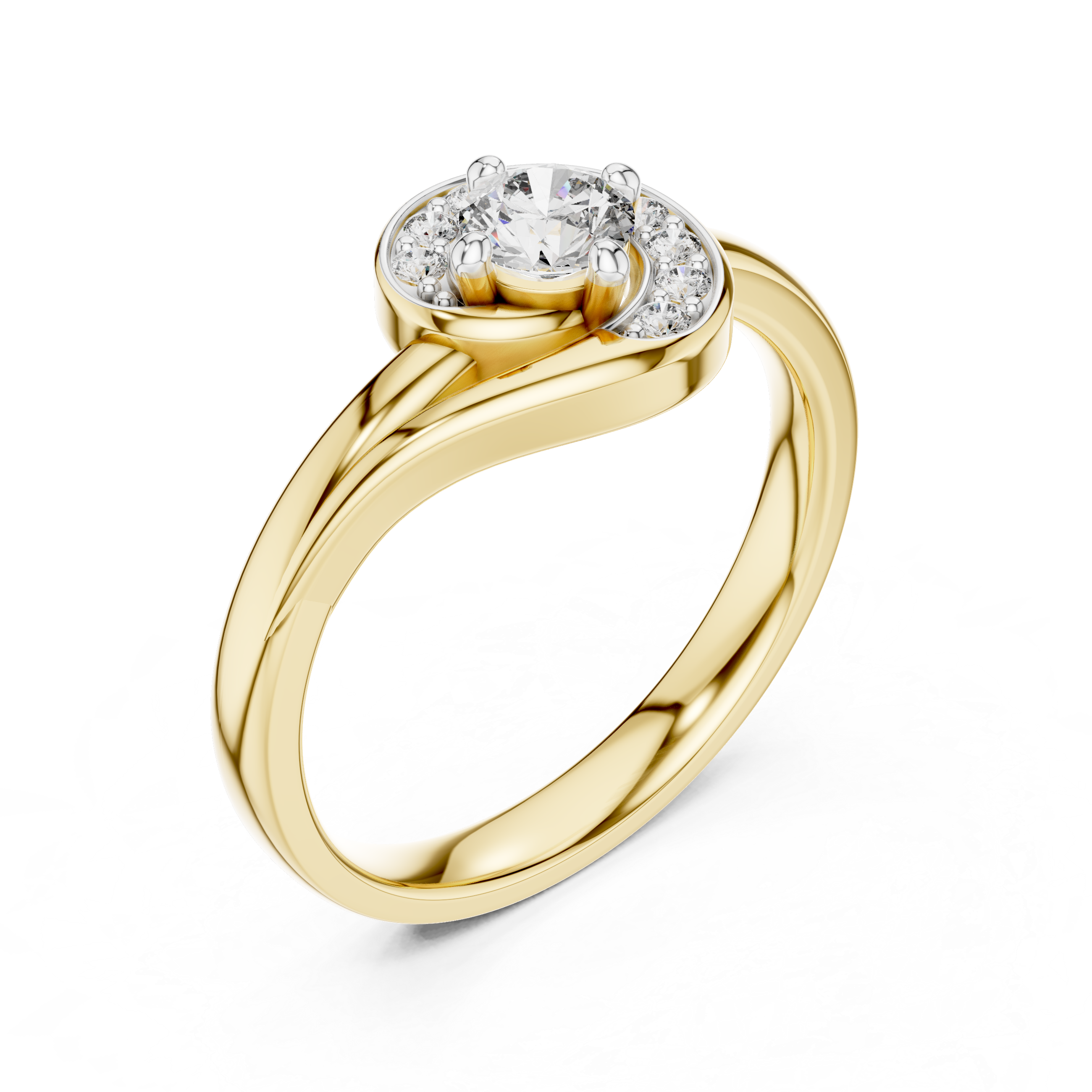 Round Halo Bypass Diamond Ring – Design 12#10007