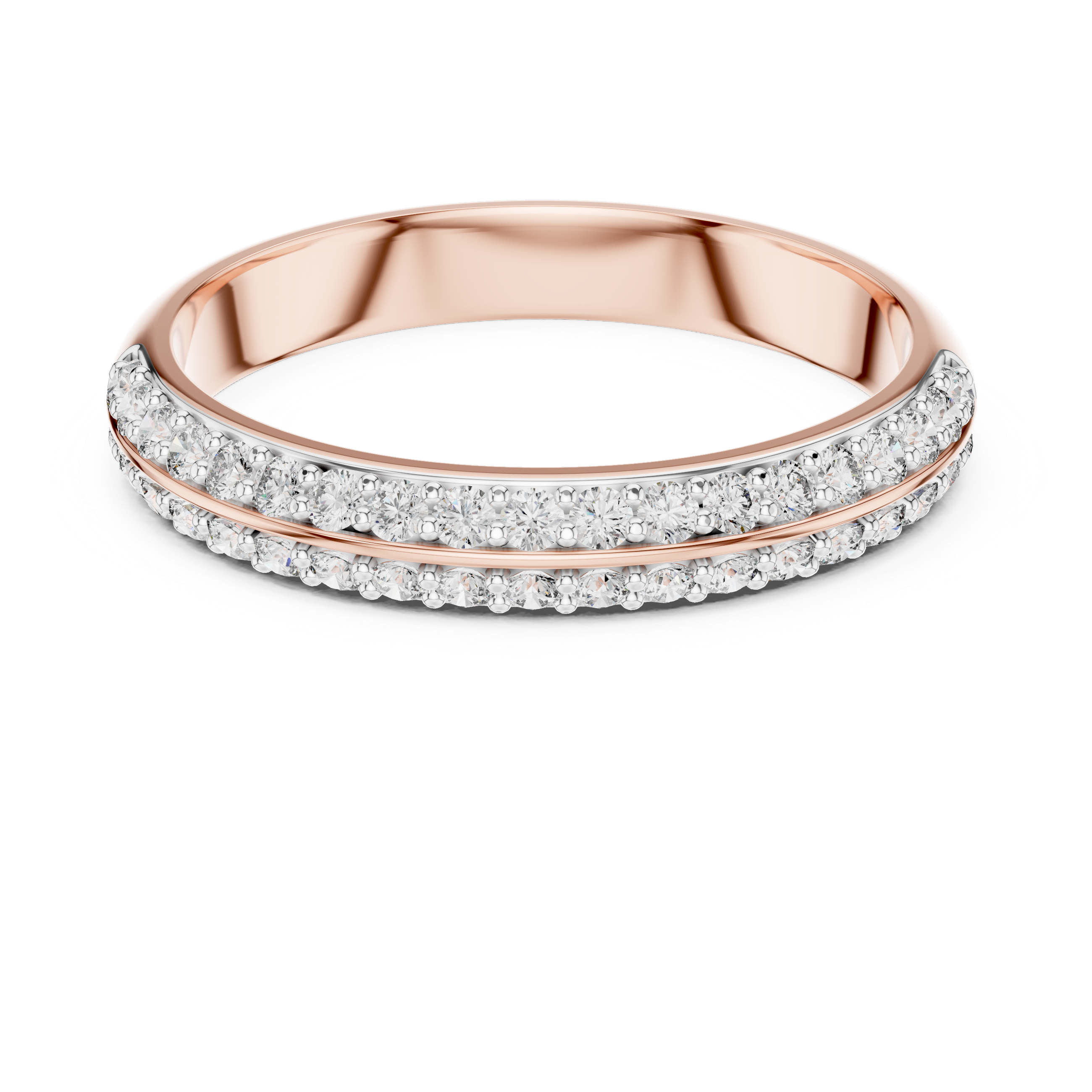 Split-Row Diamond Band – Design 12#10009