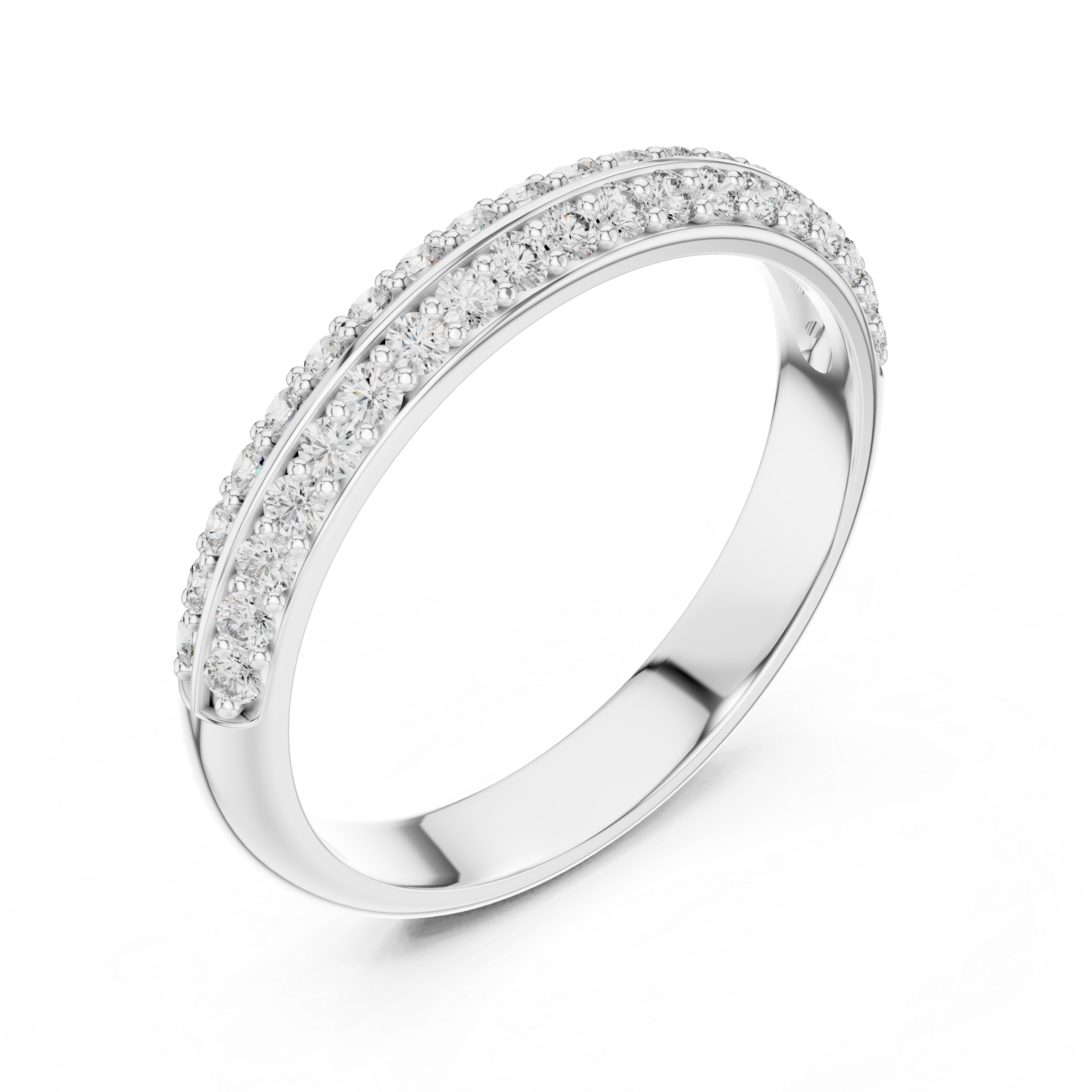 Split-Row Diamond Band – Design 12#10009