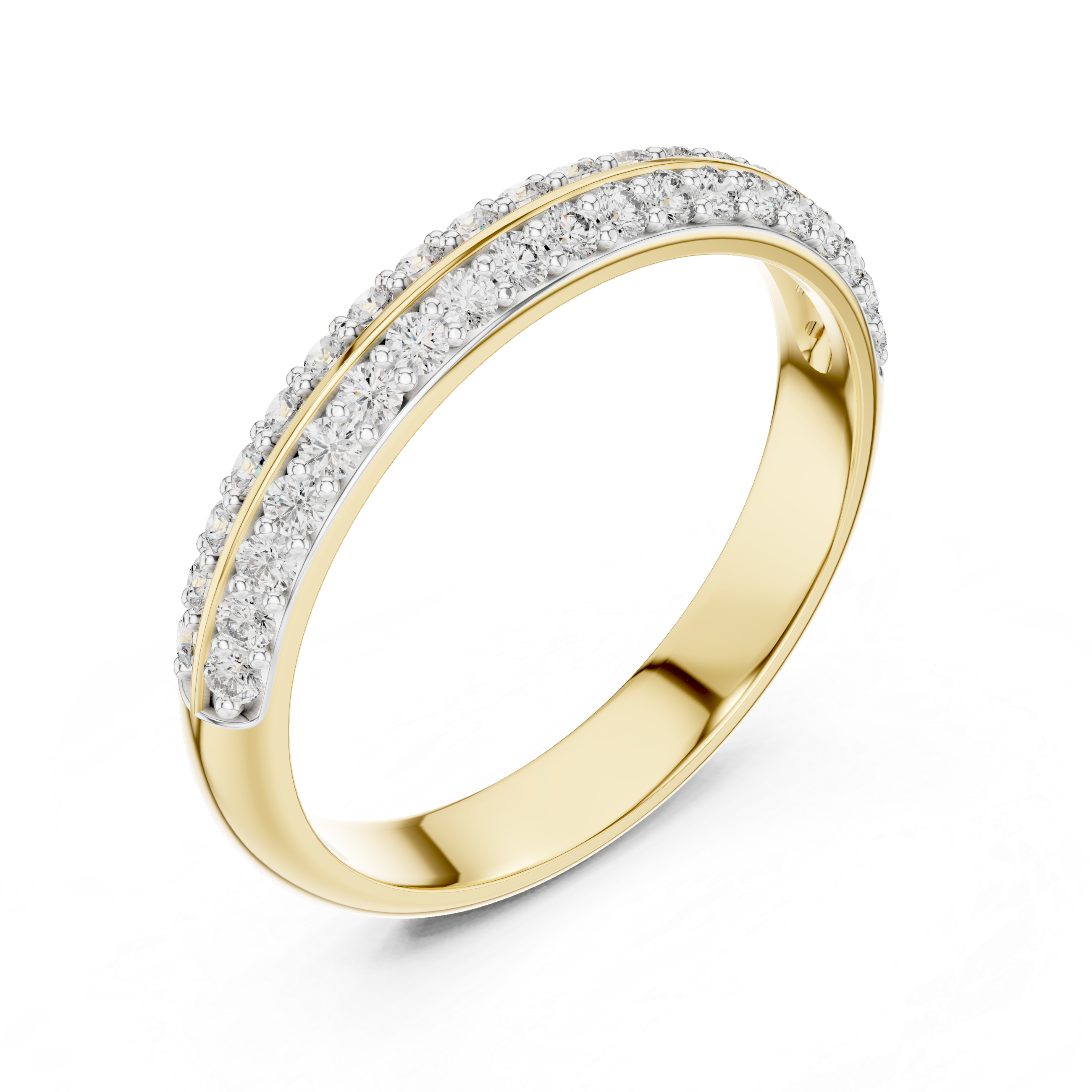 Split-Row Diamond Band – Design 12#10009