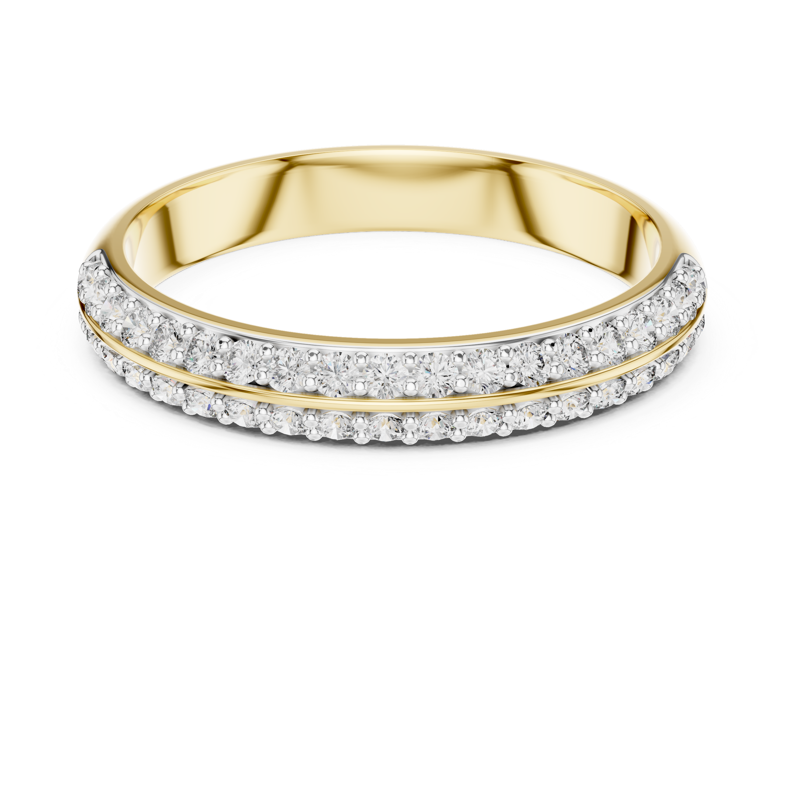 Split-Row Diamond Band – Design 12#10009