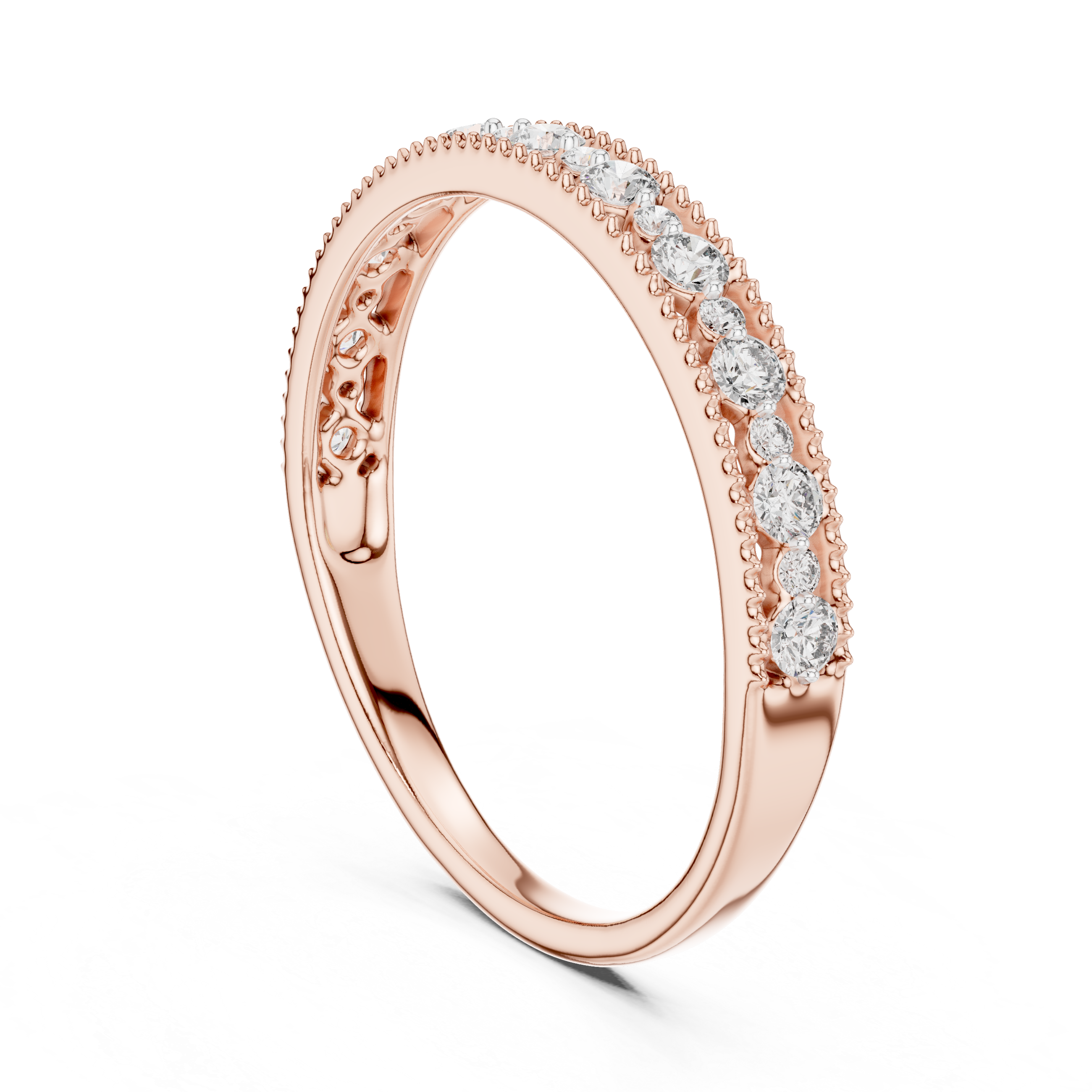 Graduated Round Diamond Band – Design 12#10011