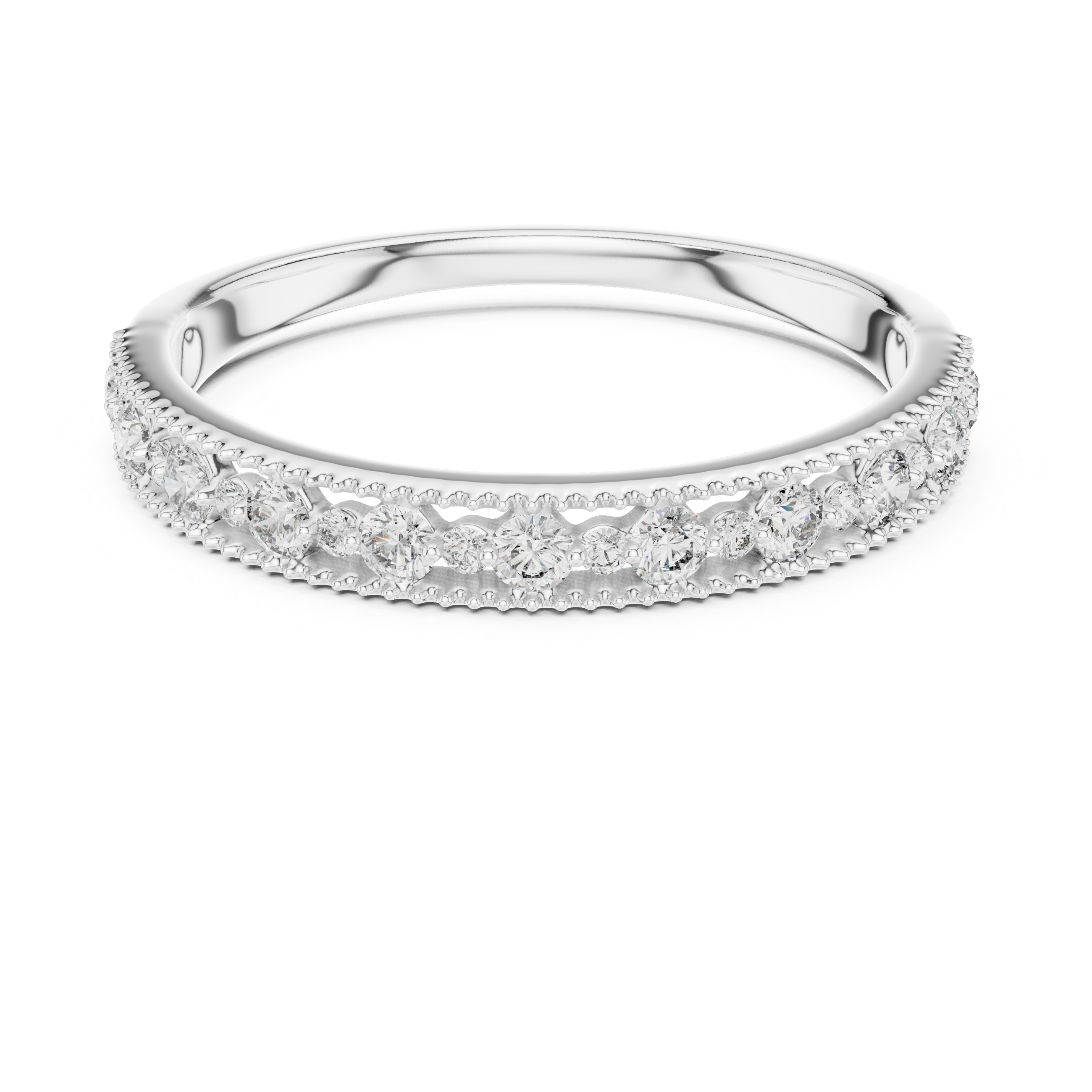 Graduated Round Diamond Band – Design 12#10011