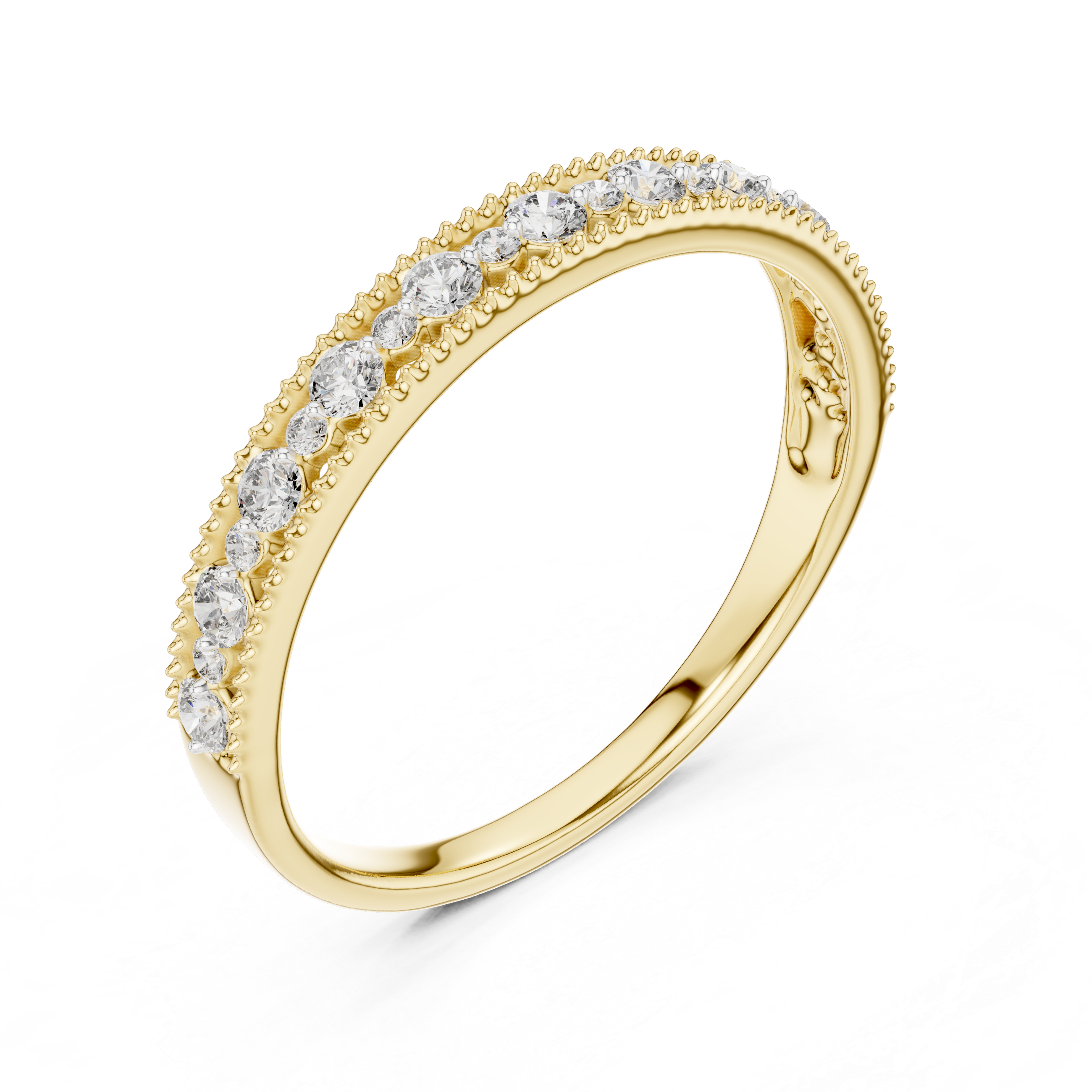Graduated Round Diamond Band – Design 12#10011