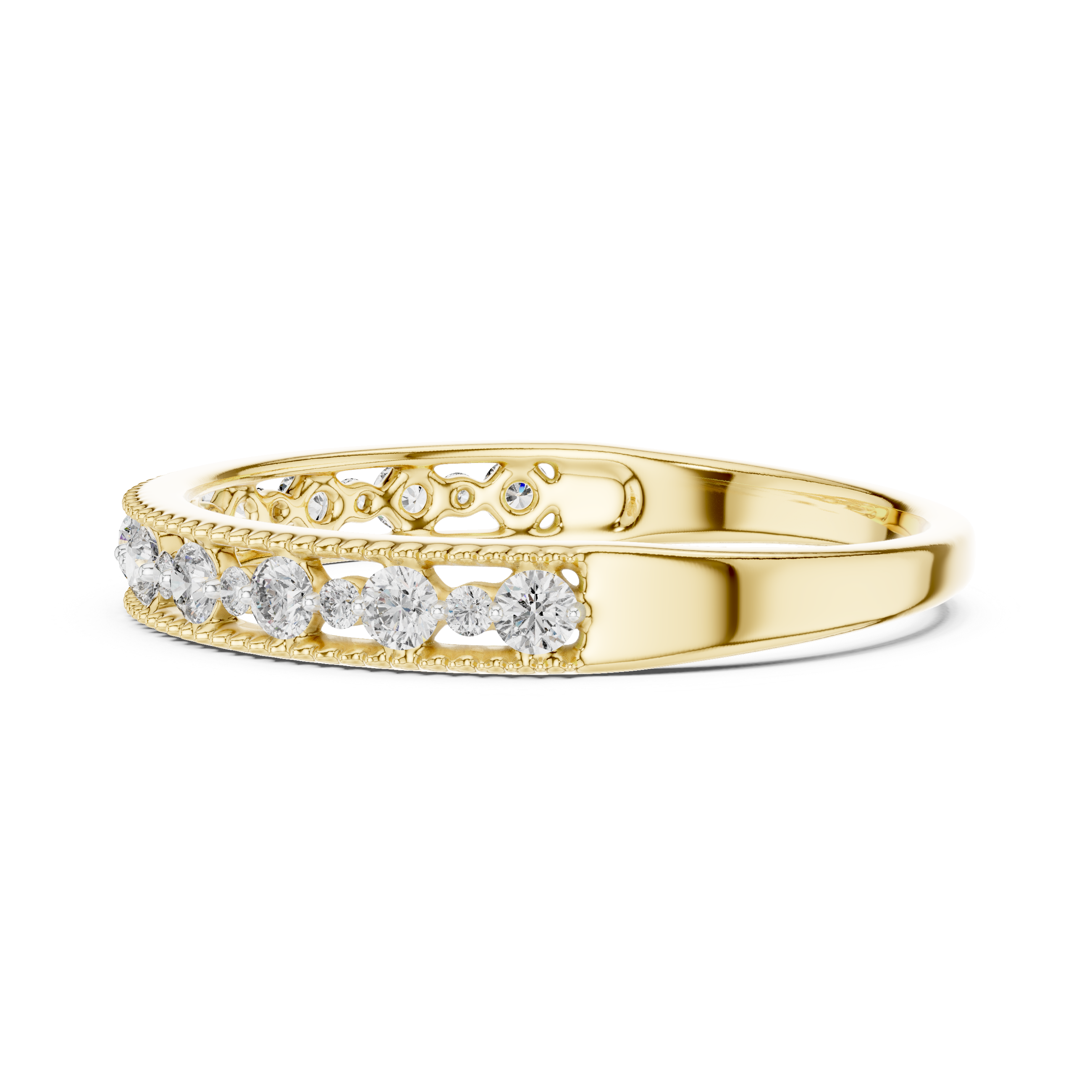 Graduated Round Diamond Band – Design 12#10011