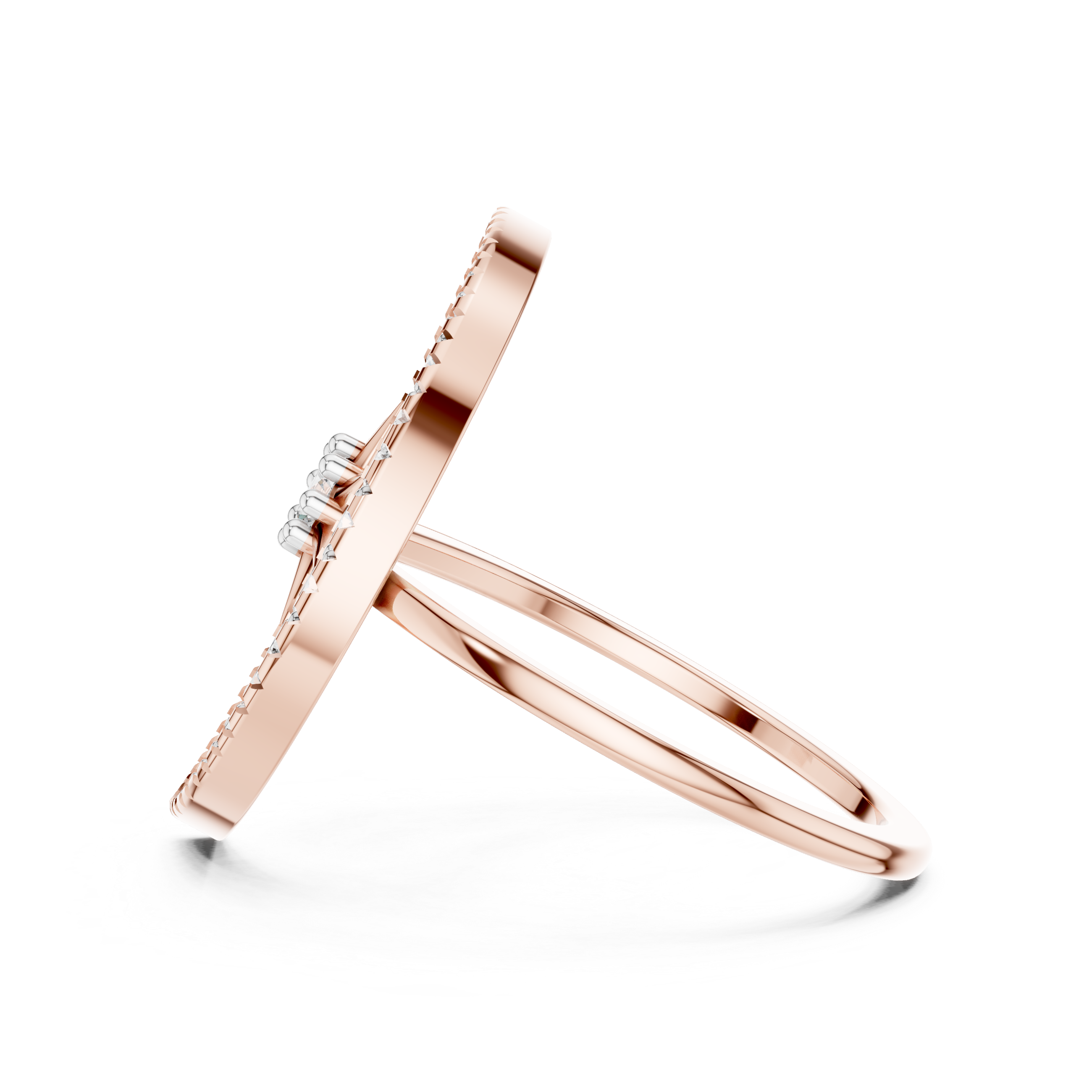 Diamond Crescent Moon and Star Ring – Design 12#10016