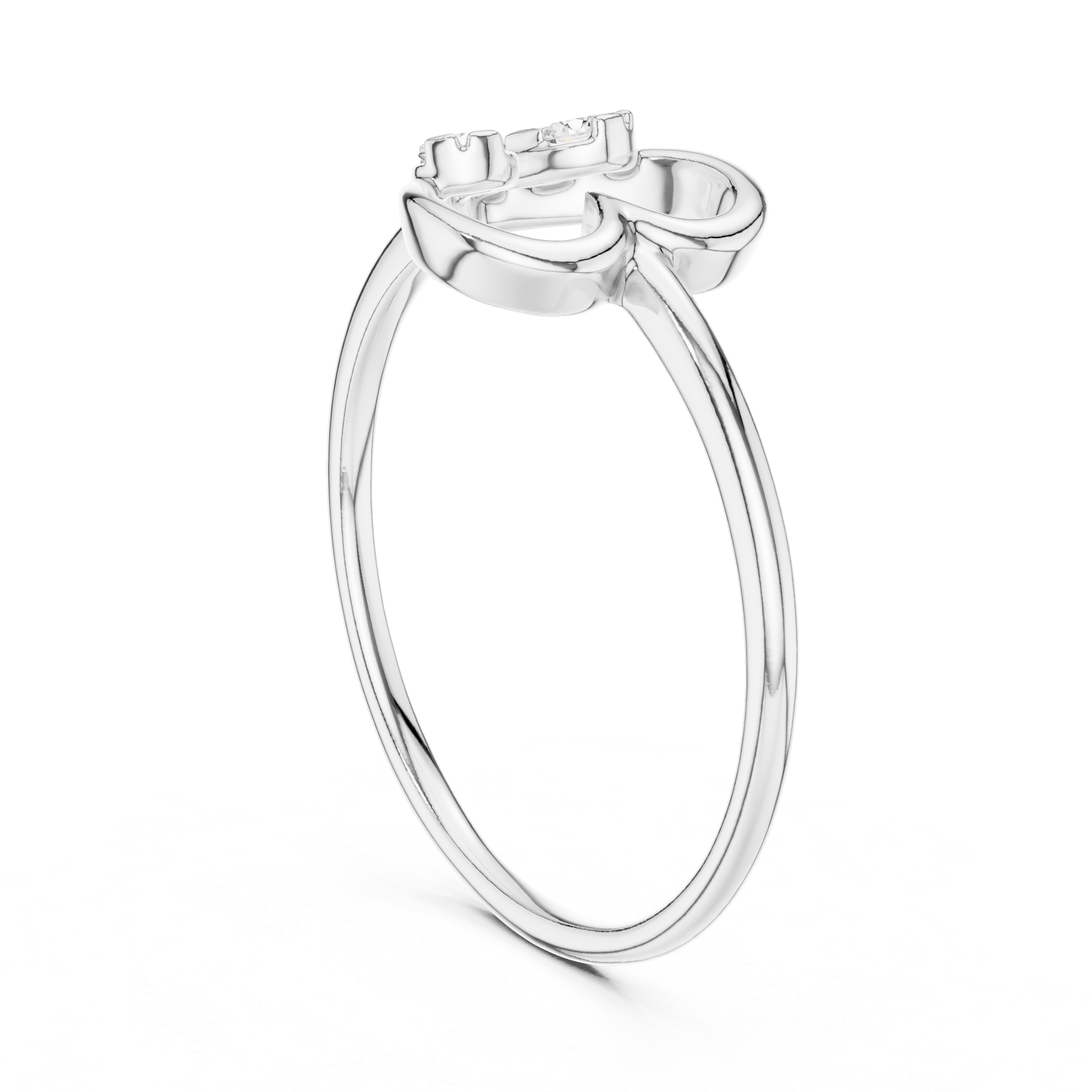 Diamond Double Loop Ring – Design 12#10039