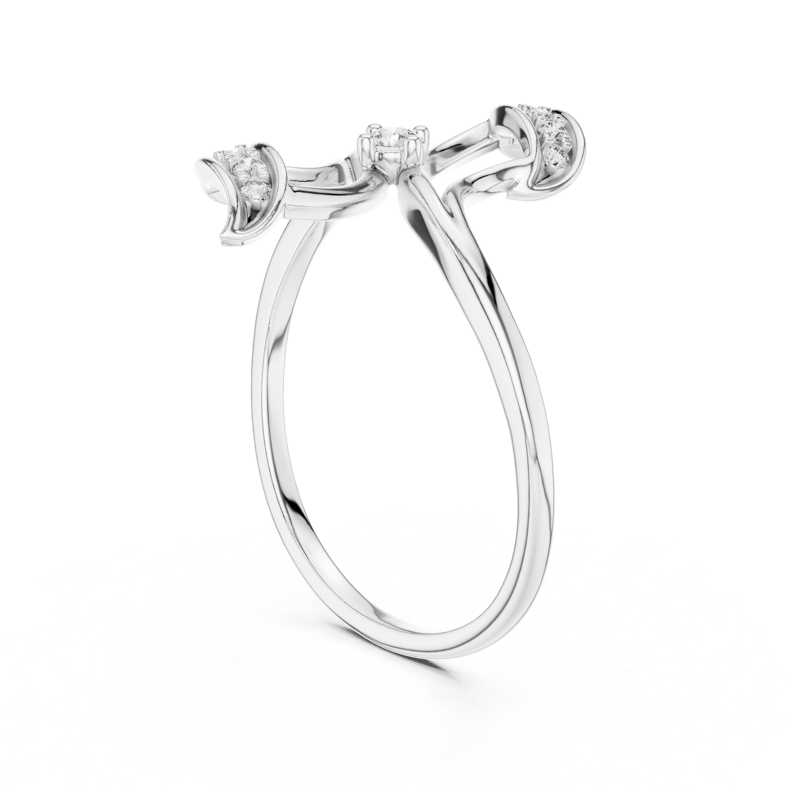 Diamond Ribbon Leaf Ring – Design 12#10040