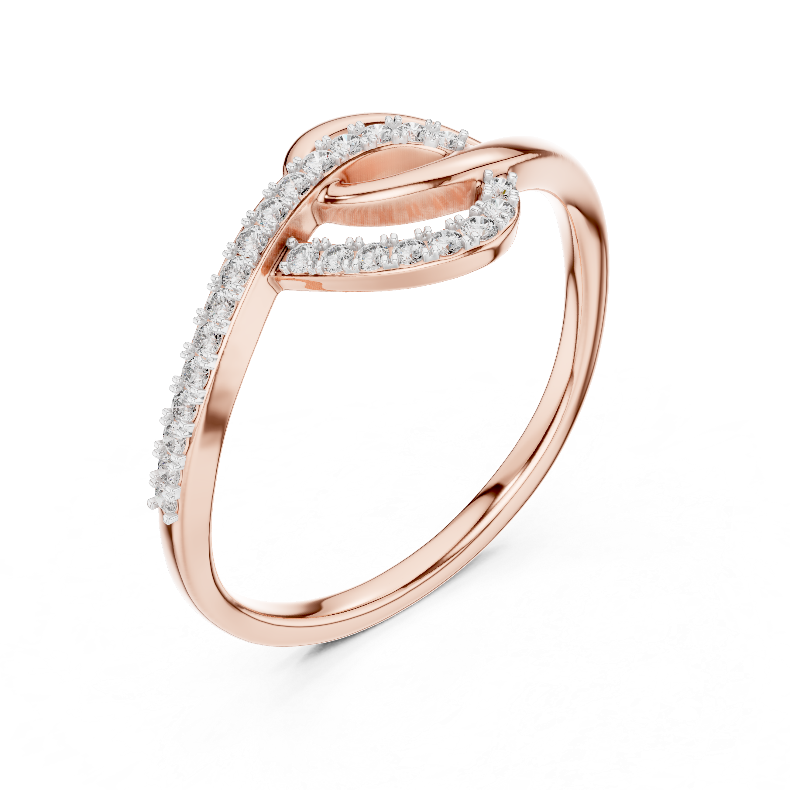 Diamond Pavé Knot Ring – Design 12#10041