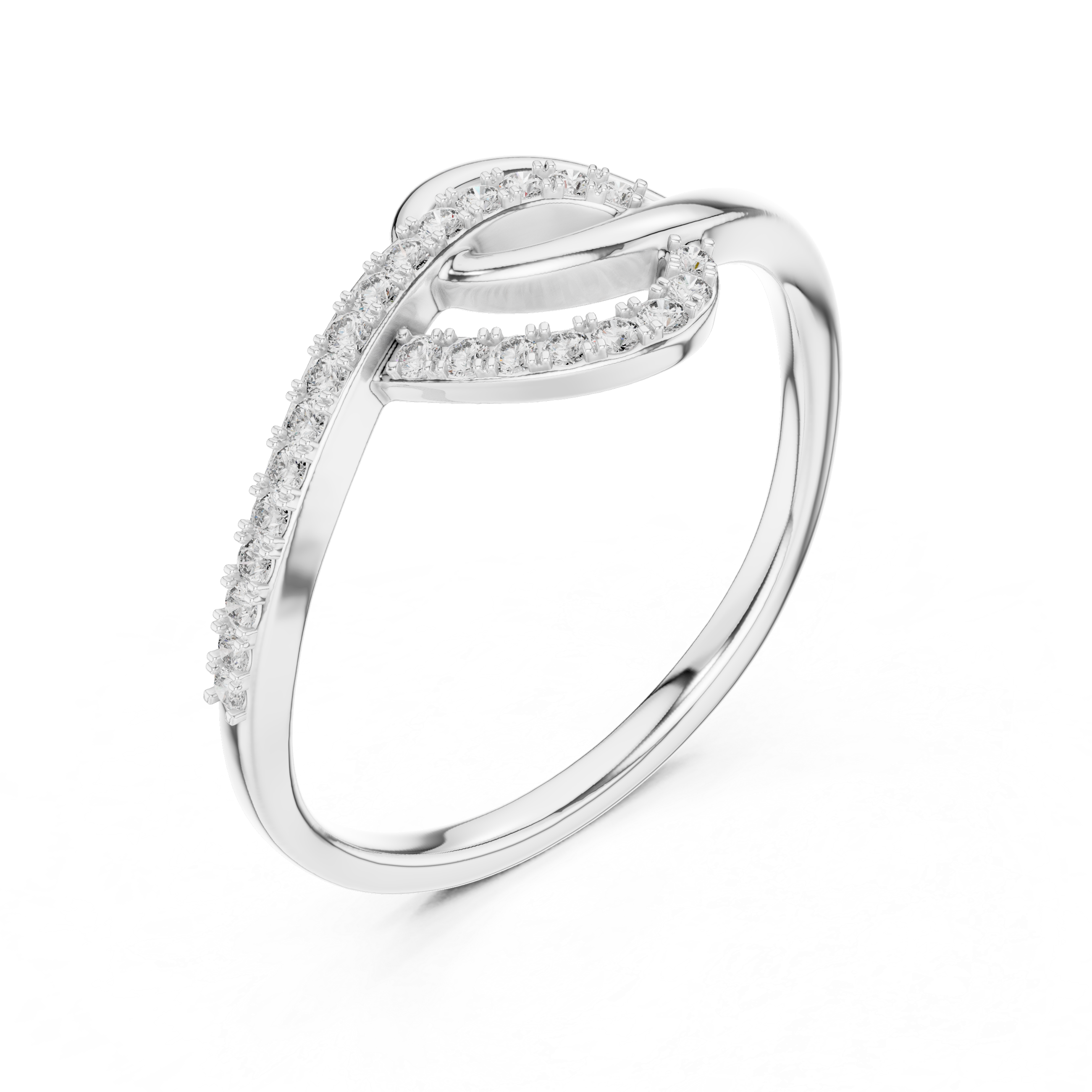 Diamond Pavé Knot Ring – Design 12#10041